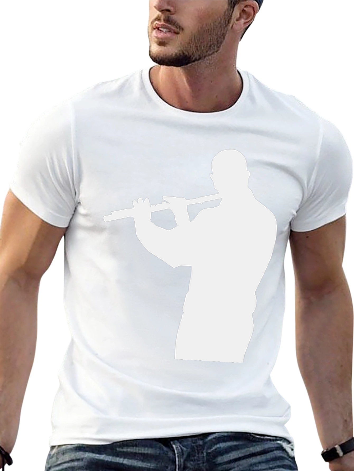 Black Flute Player T-Shirt - Cool Musician Tee view 13