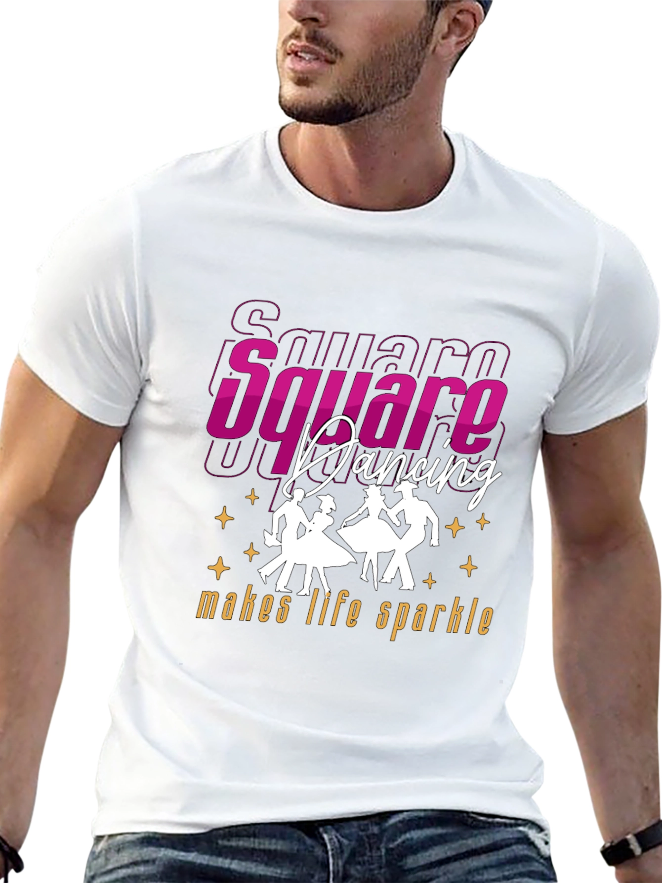 Black Square Dancing Makes Life Sparkle T-Shirt view 13