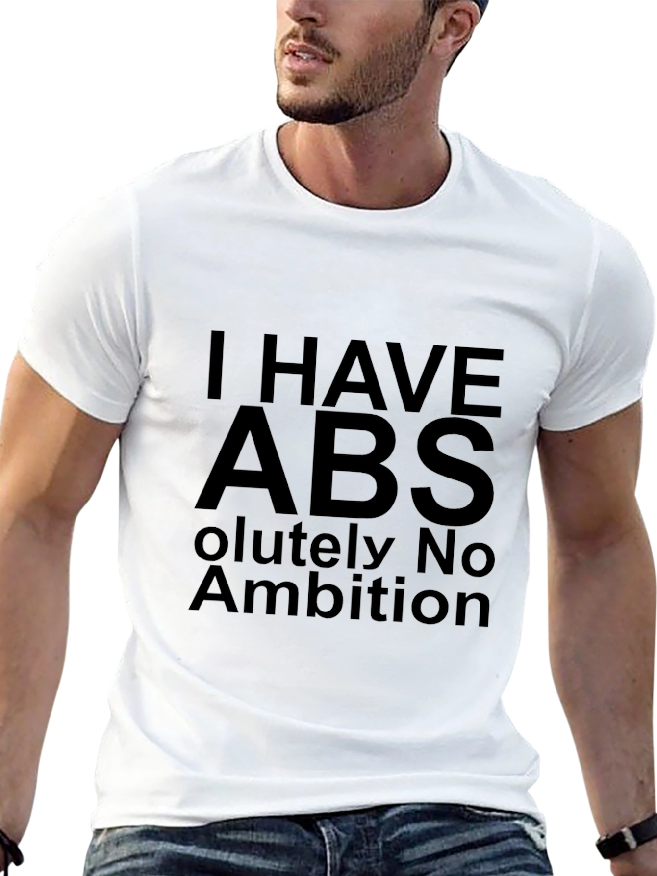 Black I Have Abs T-Shirt - Humor Graphic Tee view 13