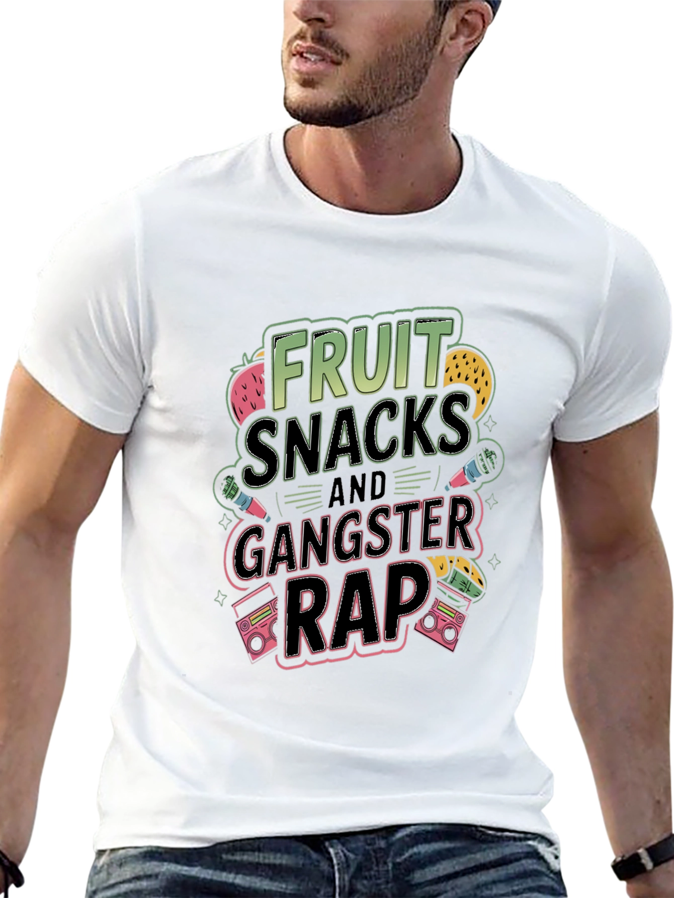 Black Fruit Snacks and Gangster Rap T-Shirt view 13