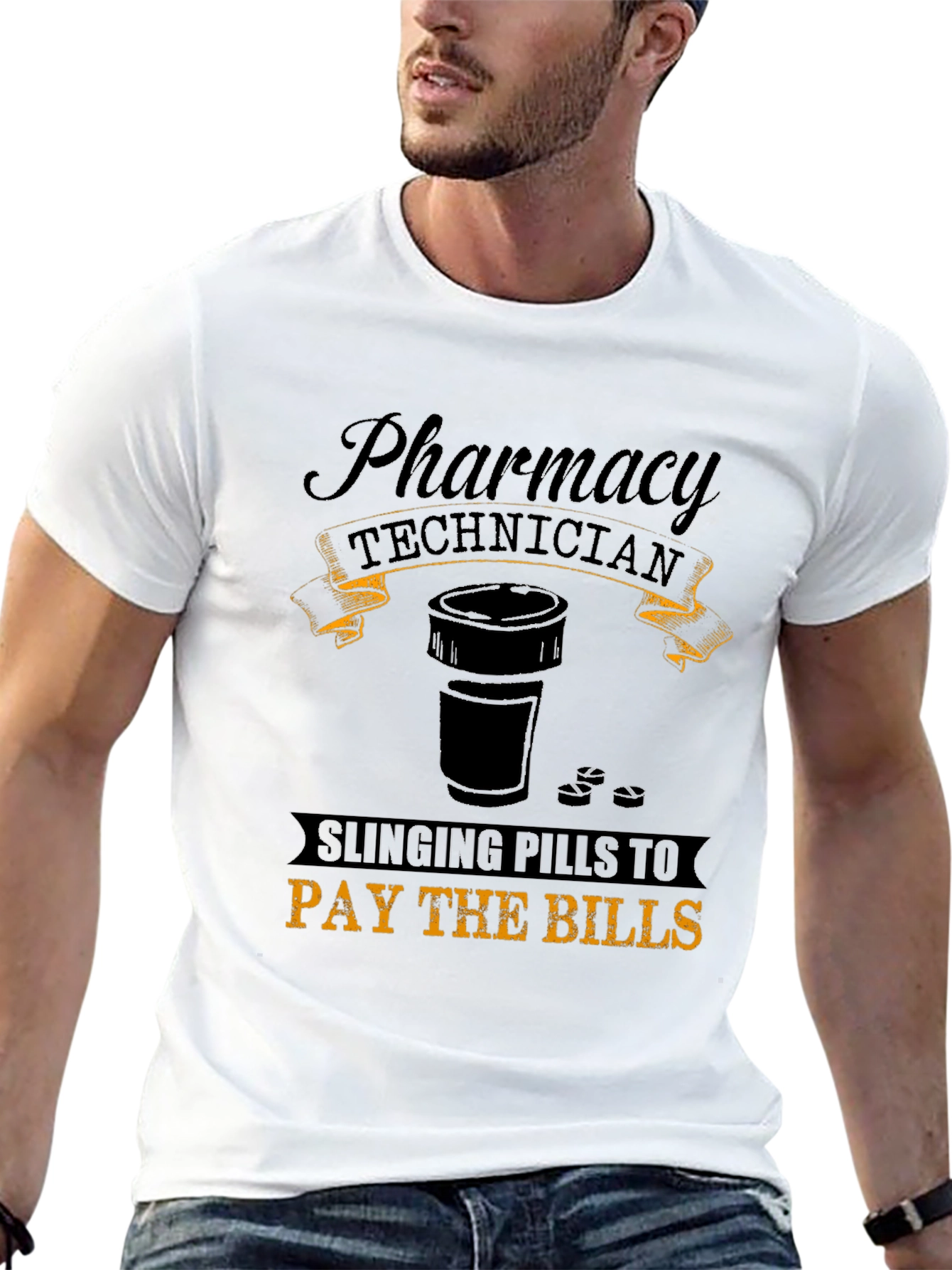 Black Pharmacy Technician Funny Graphic T-Shirt view 13