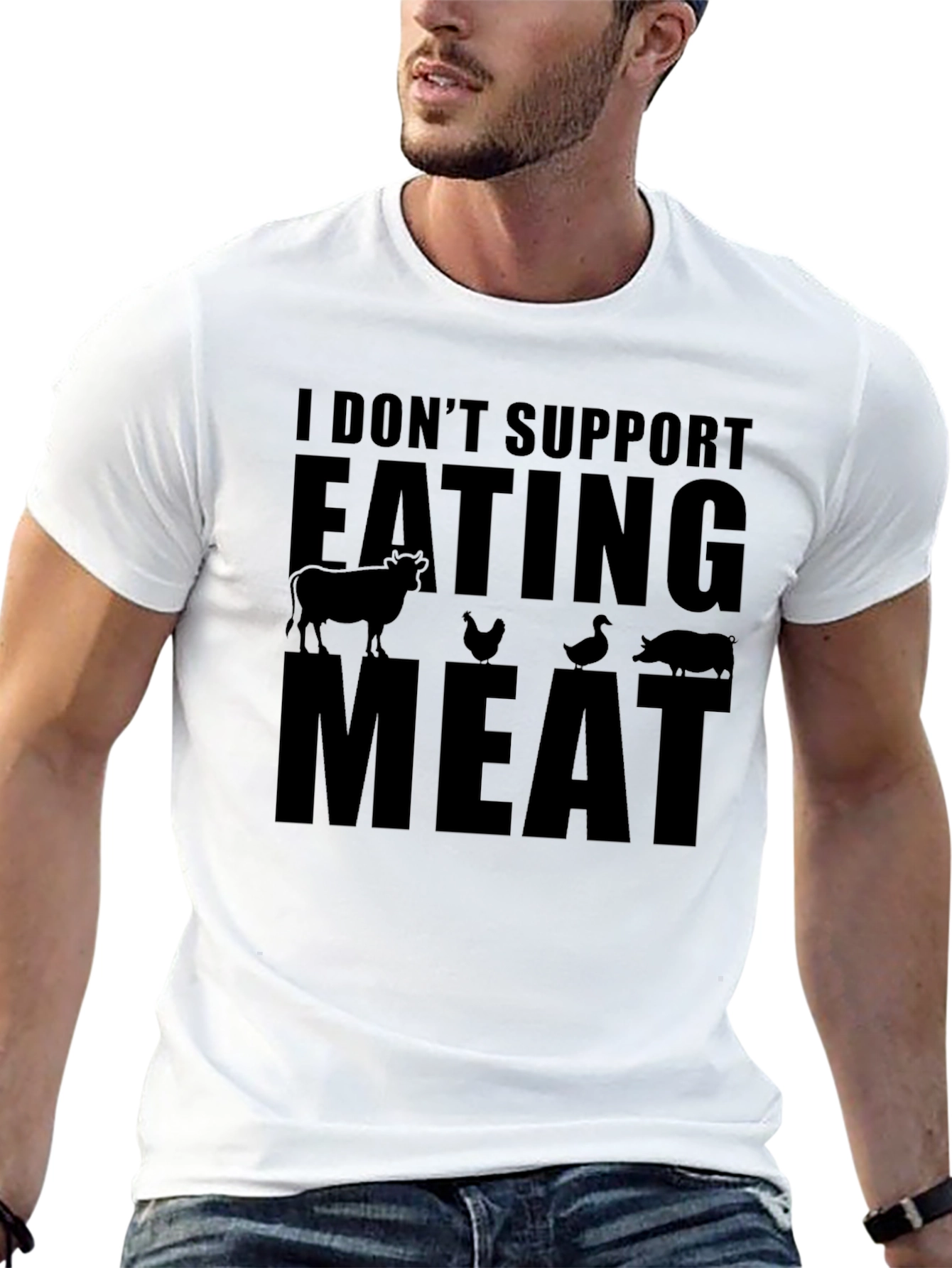 I Don't Support Eating Meat Vegan T-Shirt - 13