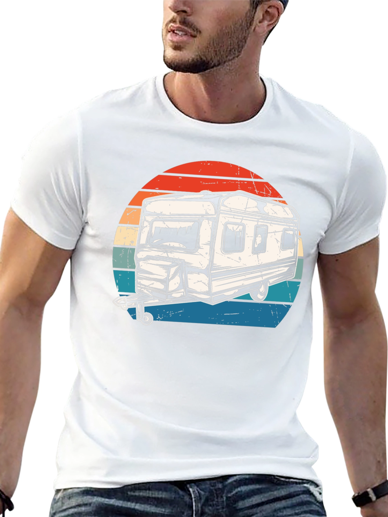 Retro Camper Graphic T-Shirt - Adventure Ready! - 13
