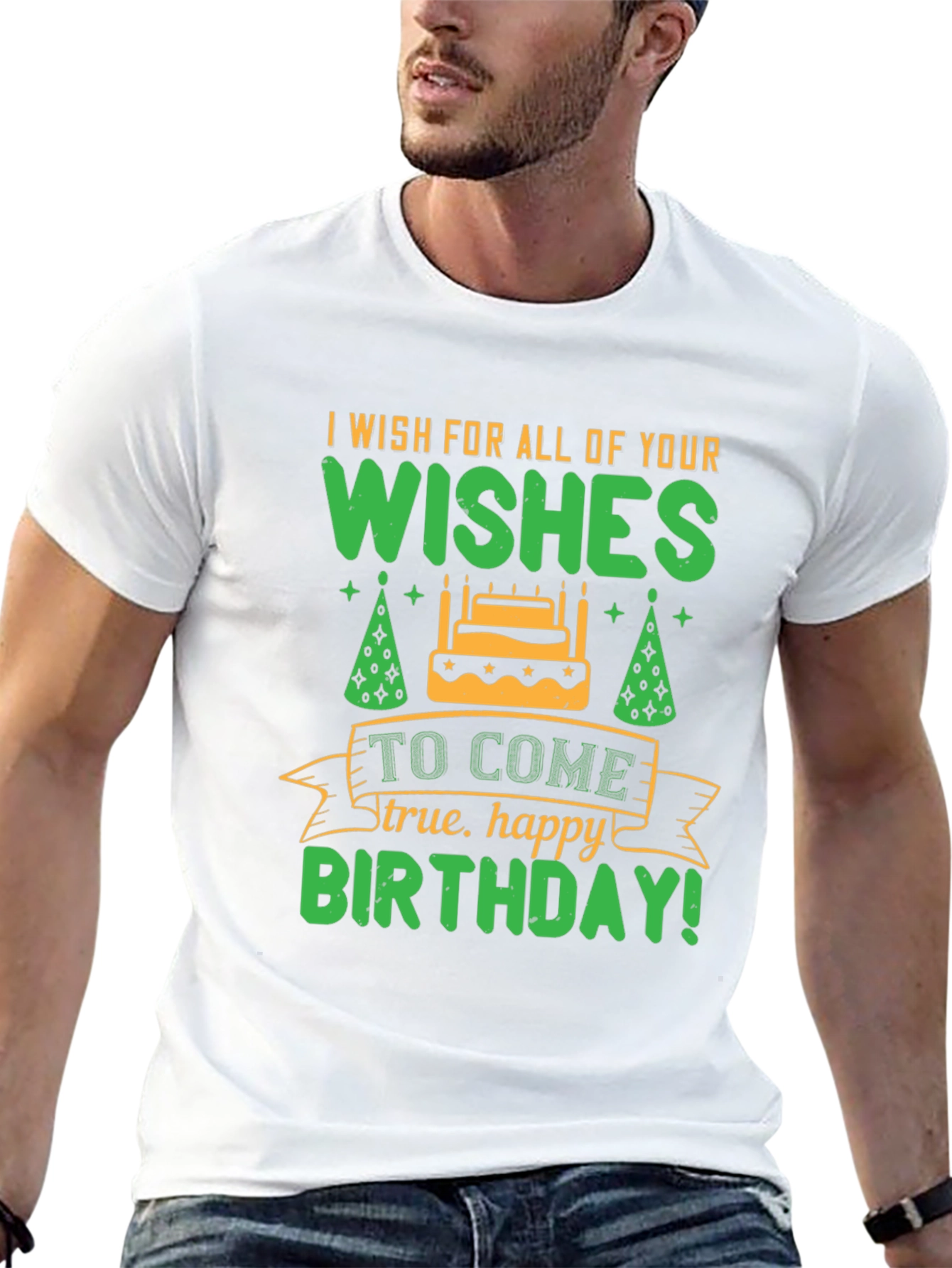Black Birthday Wishes Graphic Tee - Black Cotton Shirt view 13