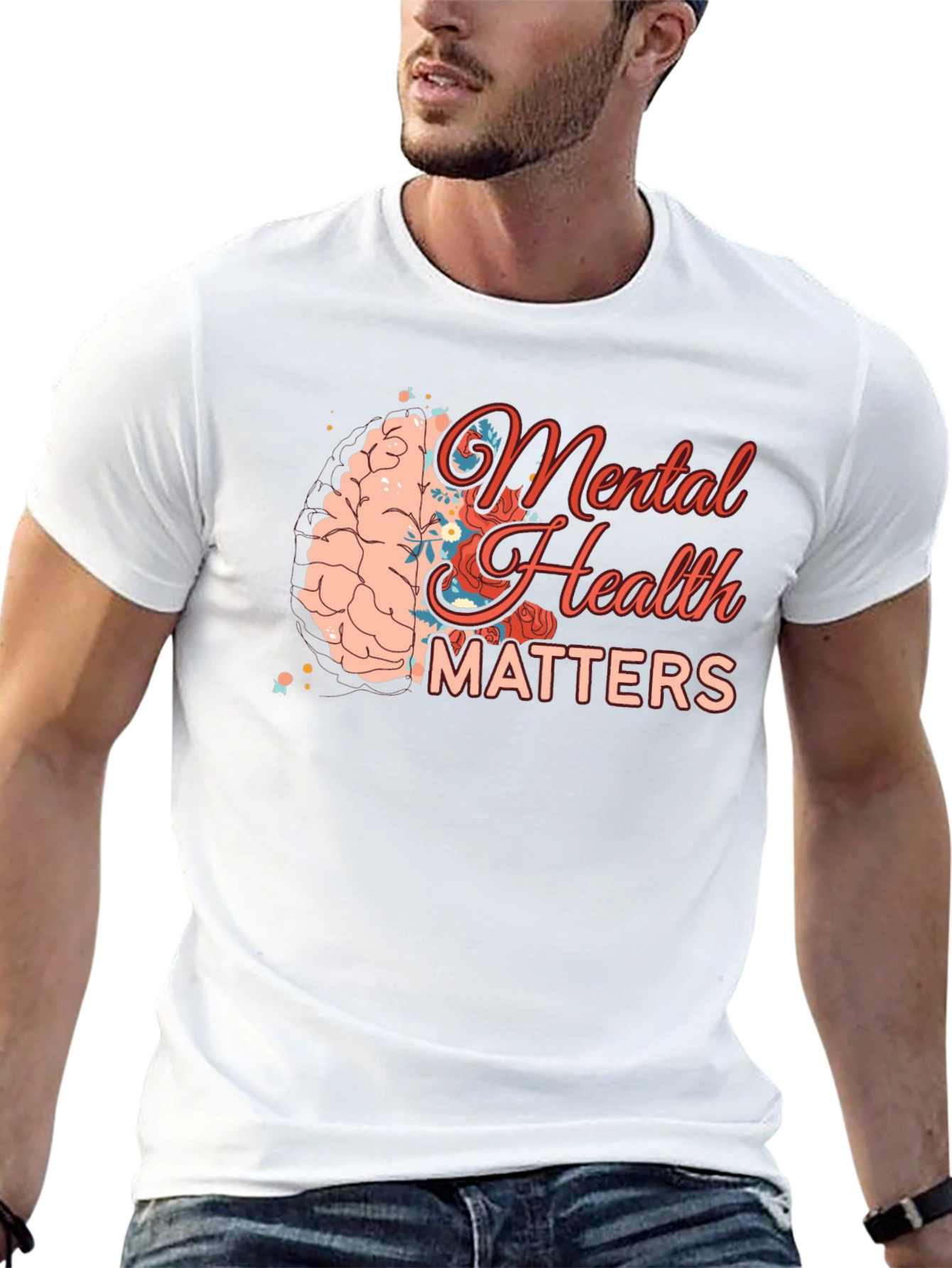 Black Mental Health Matters Graphic Tee - Black view 13