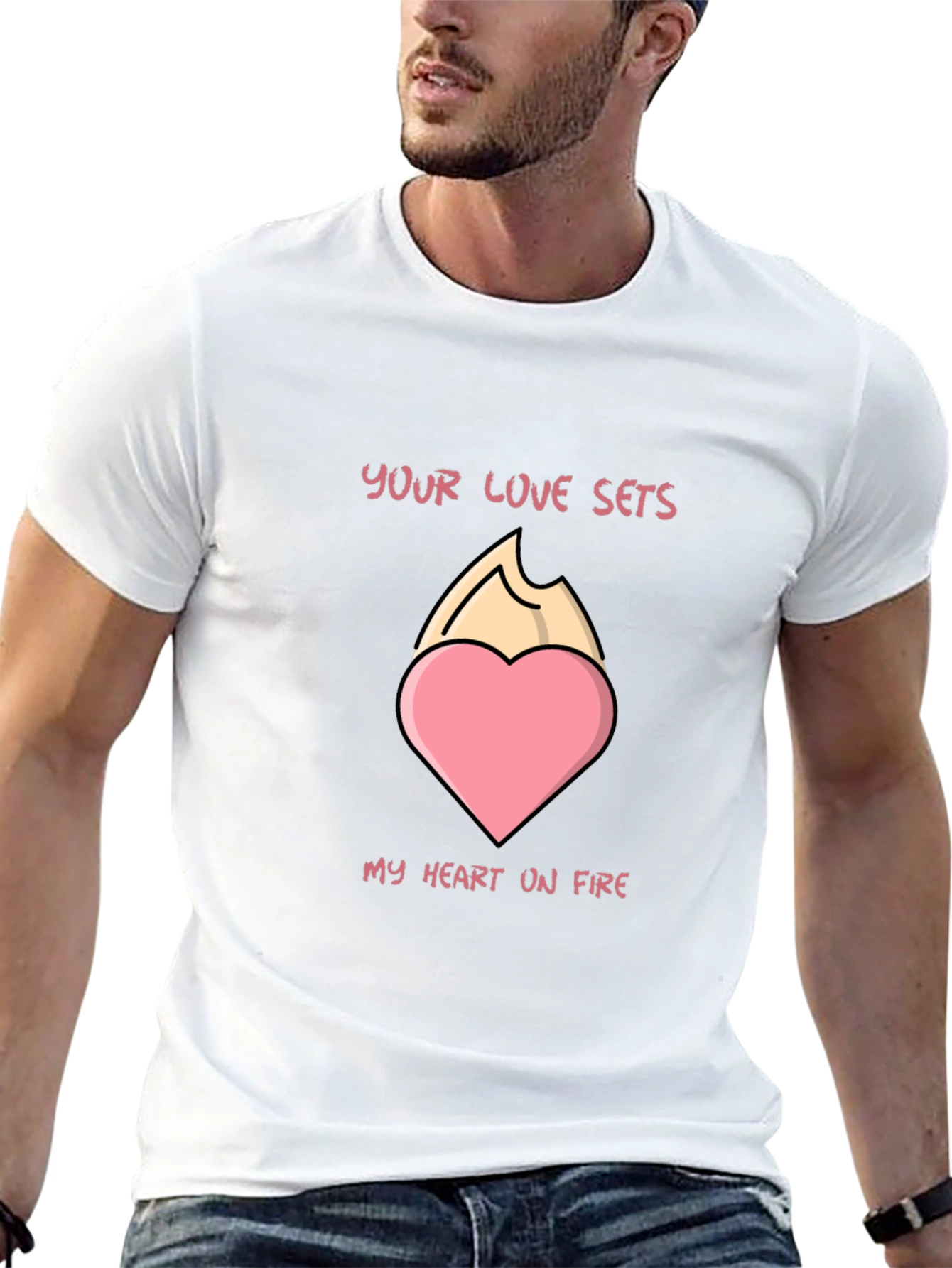 Black Heart On Fire Graphic Tee - Unique Valentine's Day Gift! view 13