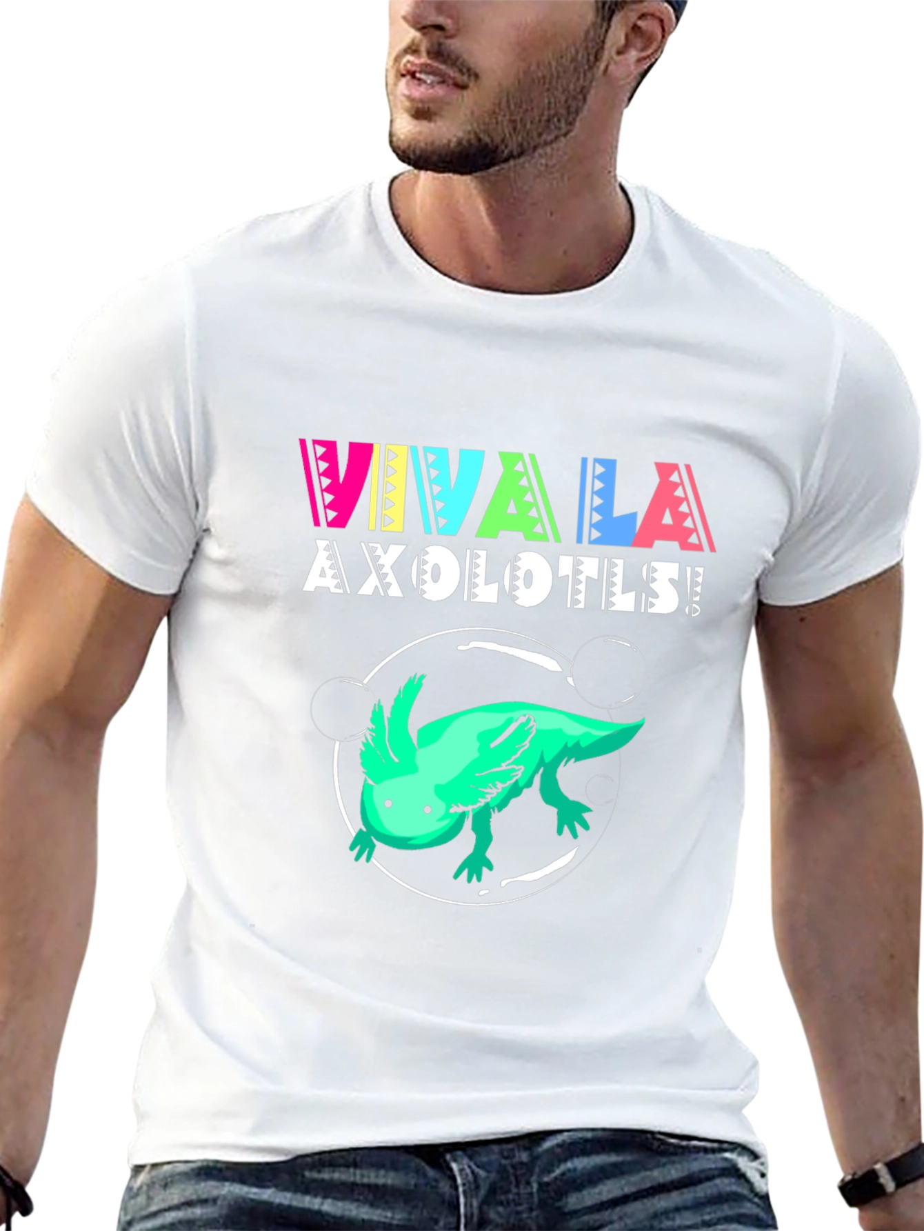 Black Viva La Axolotls! Black Graphic Print T-Shirt view 13