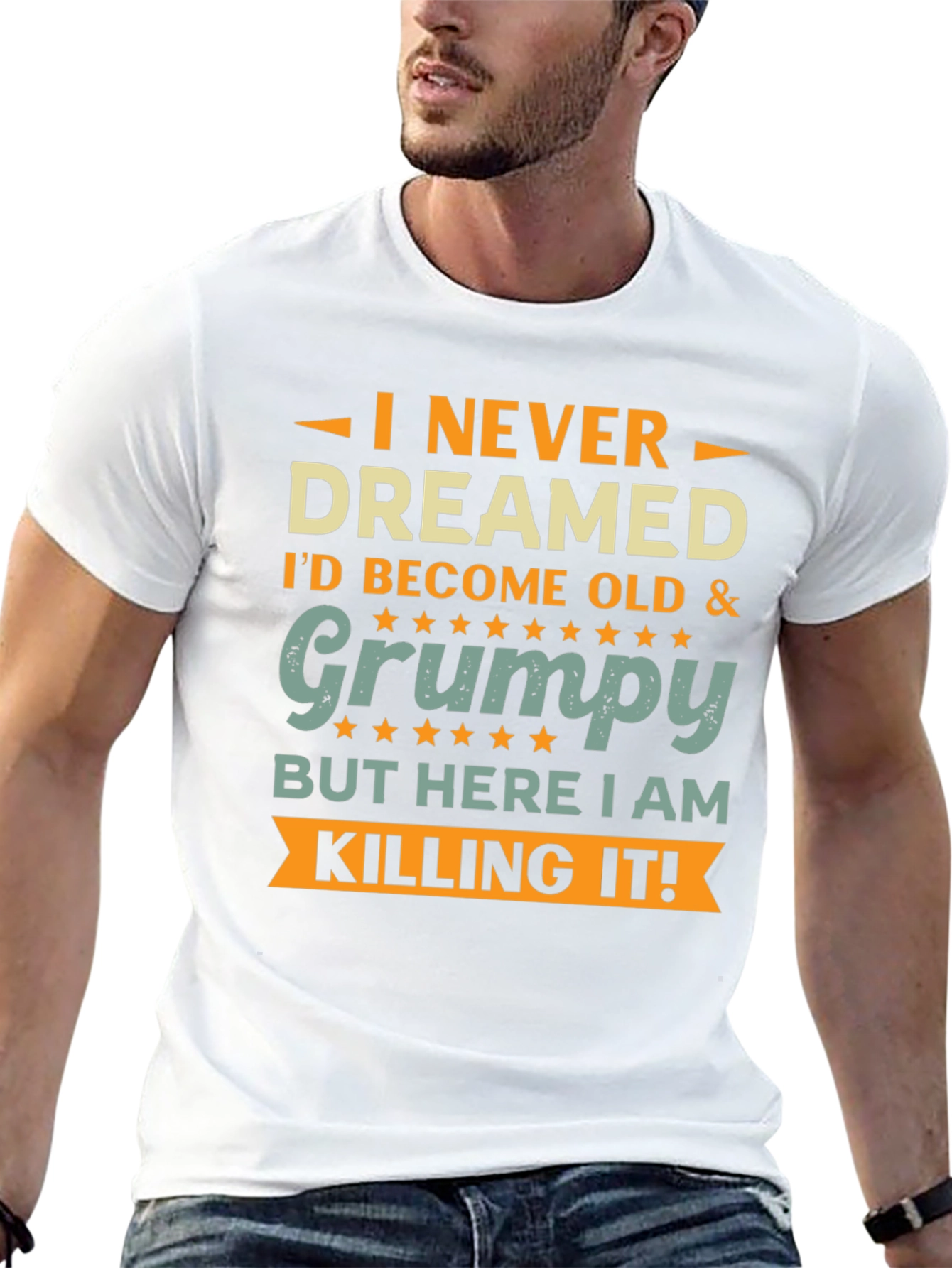Black Funny Old & Grumpy T-Shirt view 13
