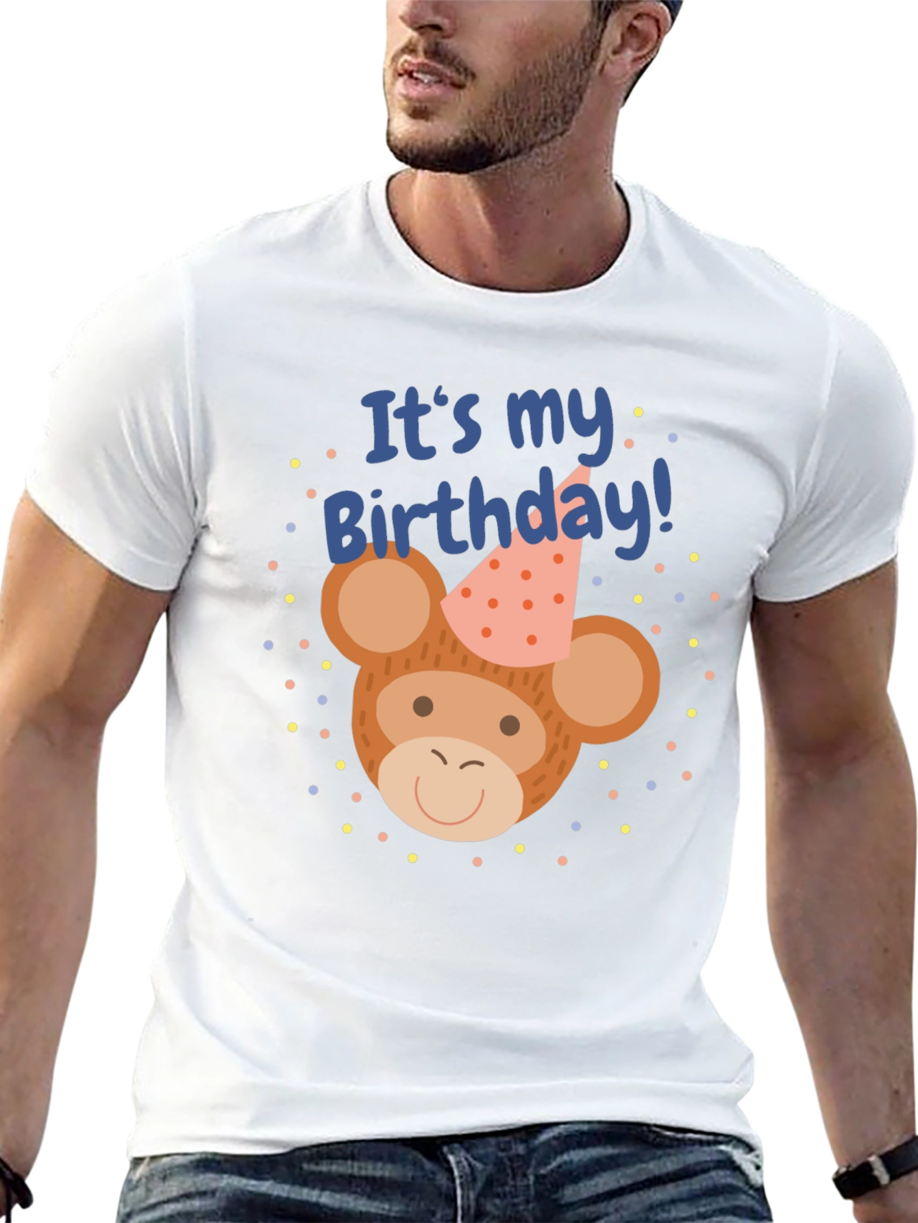 Black It's My Birthday Monkey T-Shirt view 13