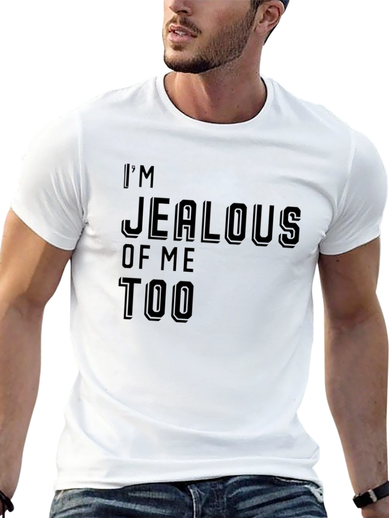 Black I'm Jealous of Me Too Black Graphic Tee view 13