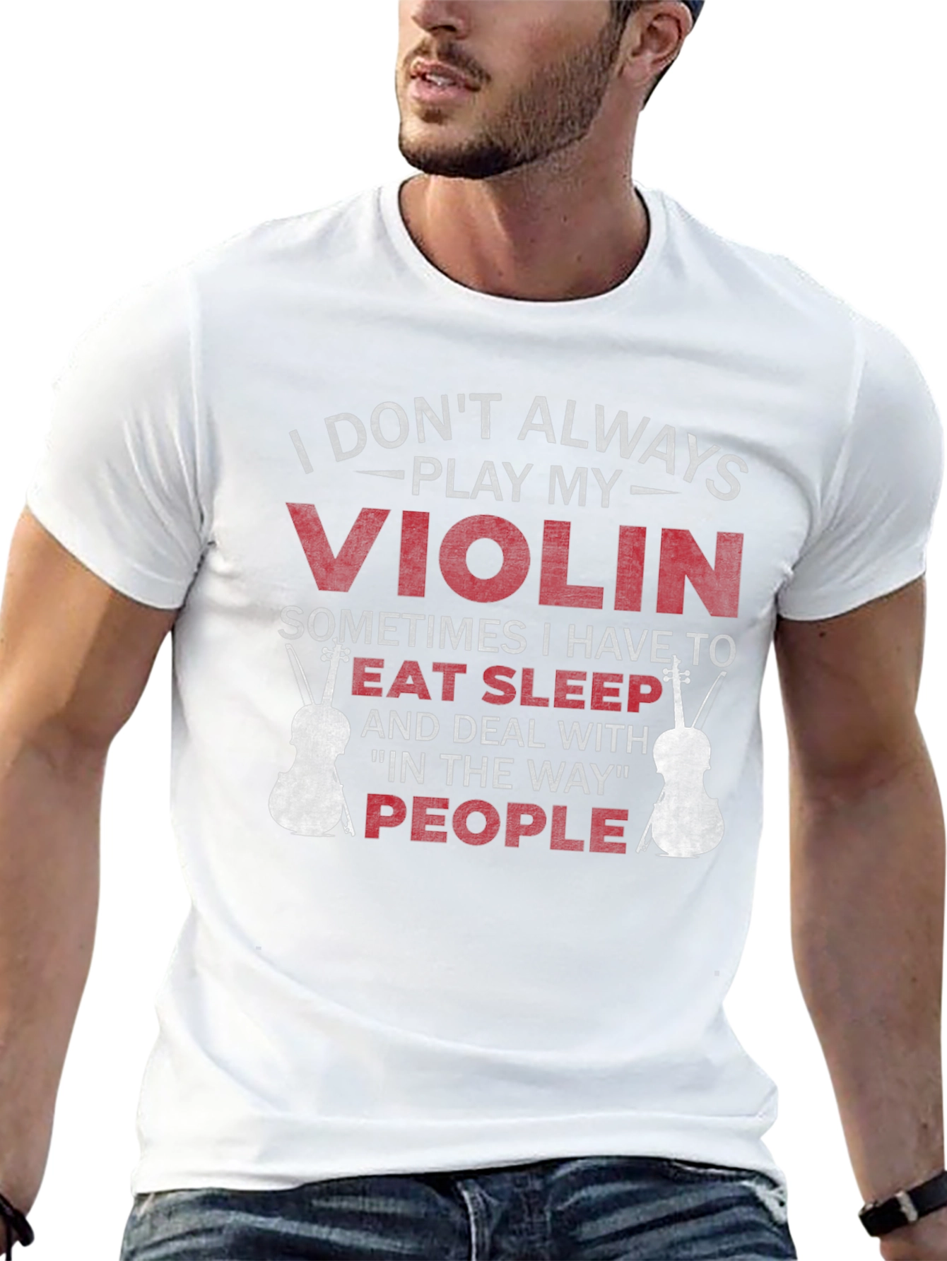Black Violin Player T-Shirt - Eat Sleep People Funny Tee view 13