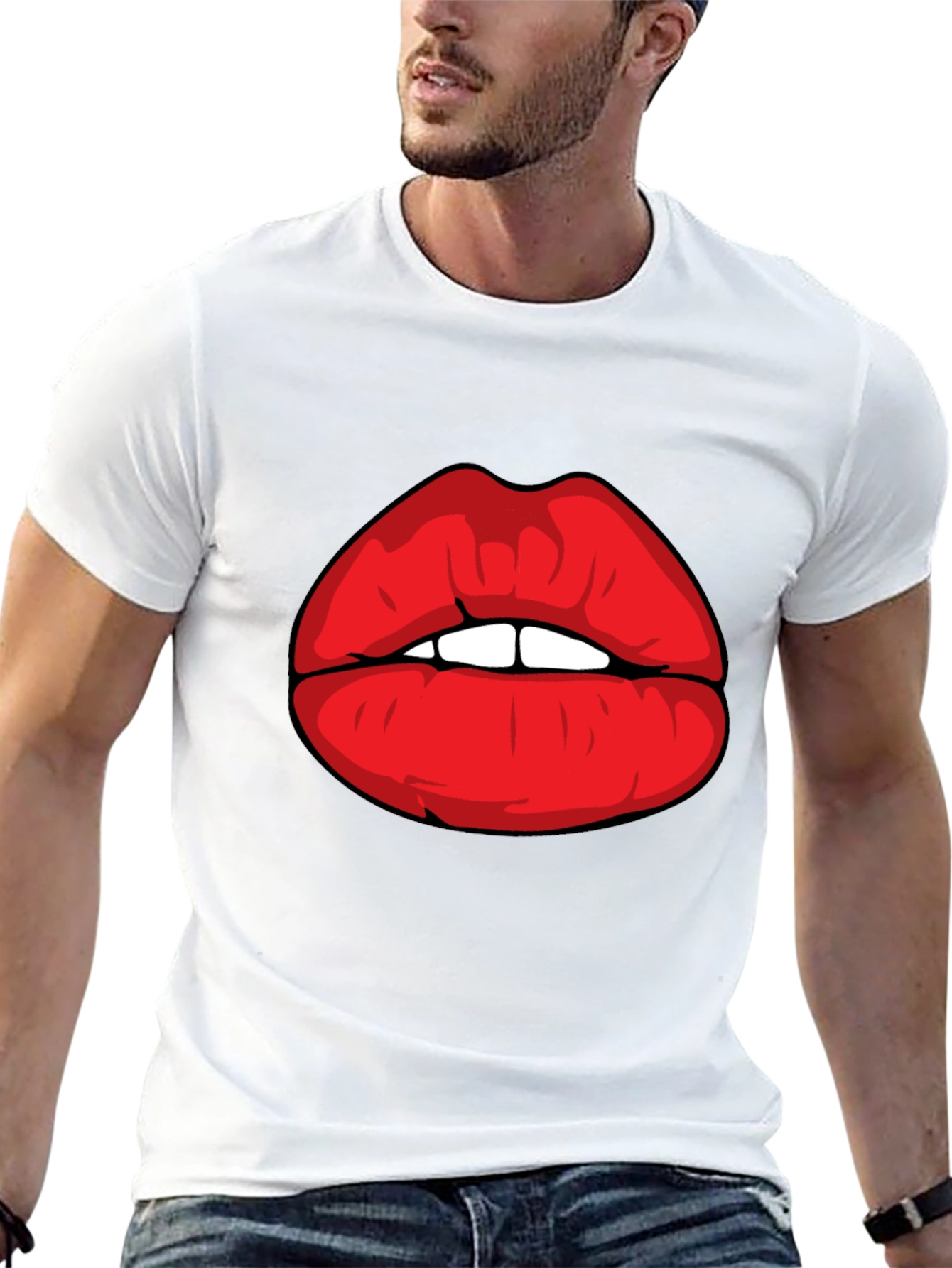 Black Bold Lips Graphic Tee - Statement Style! view 13