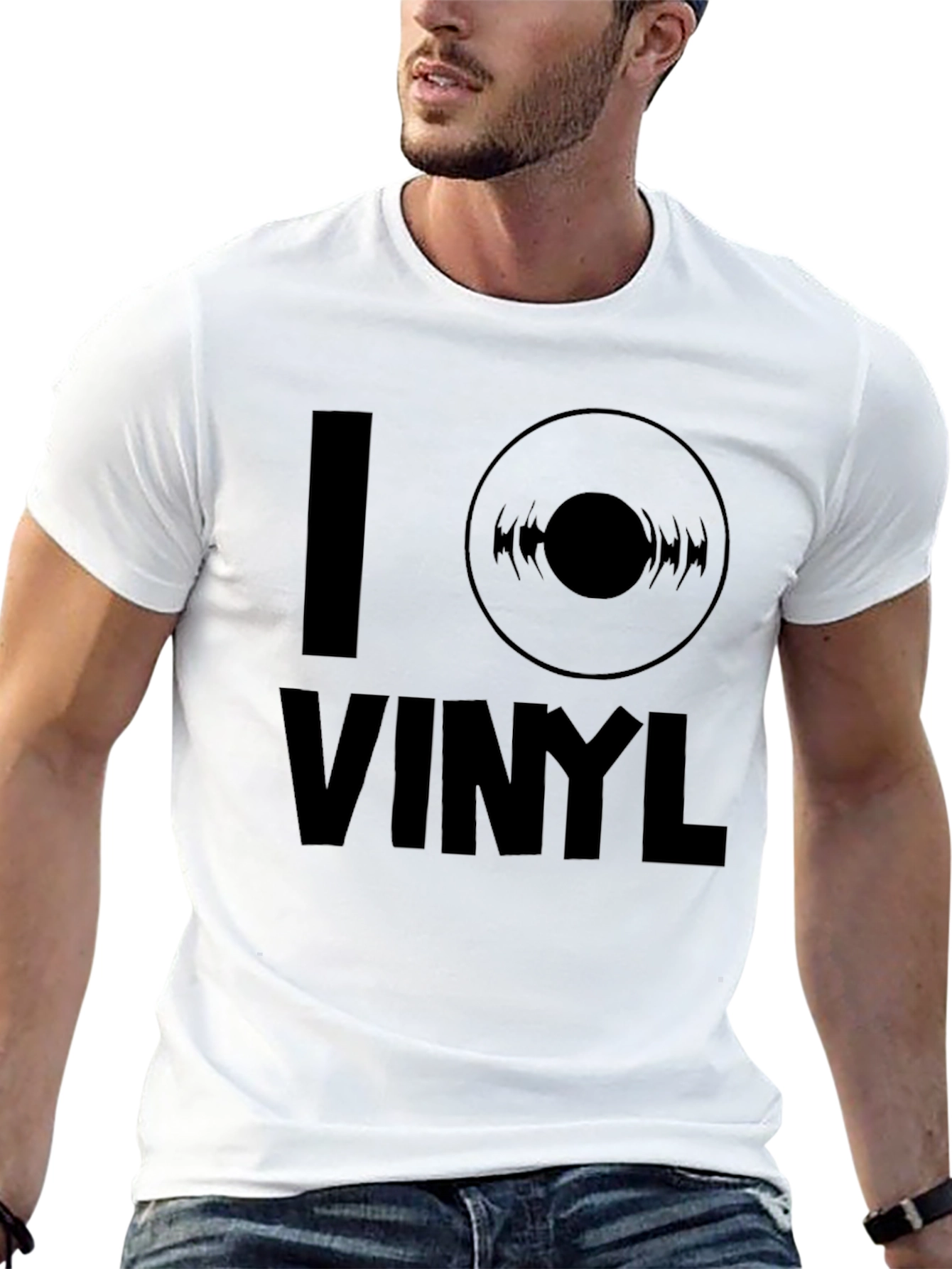 Black I Love Vinyl Black Graphic Tee view 13