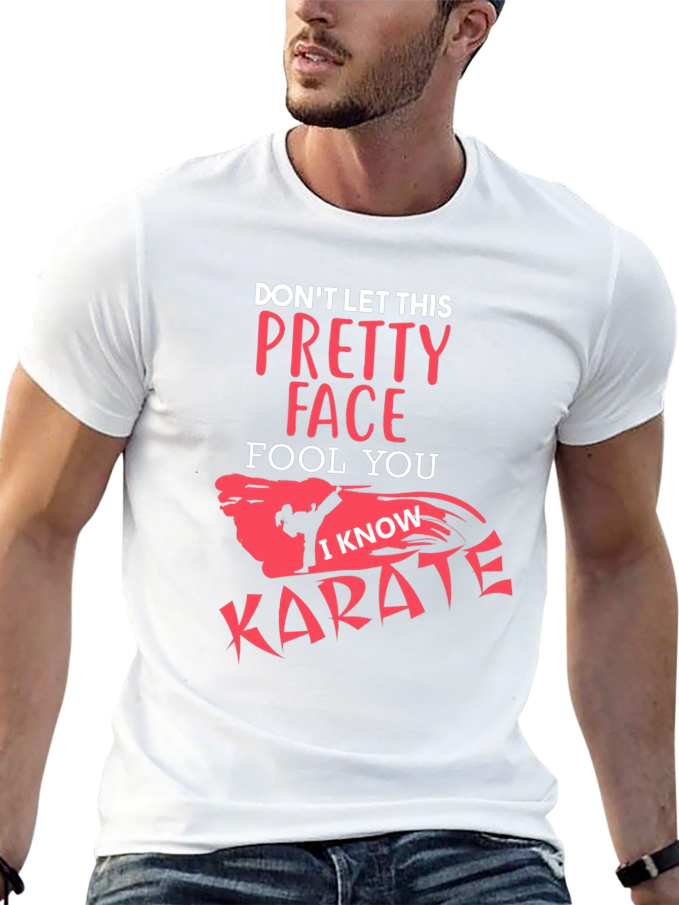 Black Pretty Face Karate Graphic Tee - Black view 13