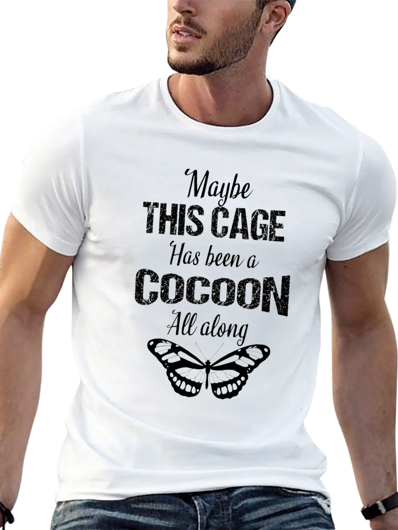 Maybe This Cage T-Shirt - Cocoon Butterfly - 13