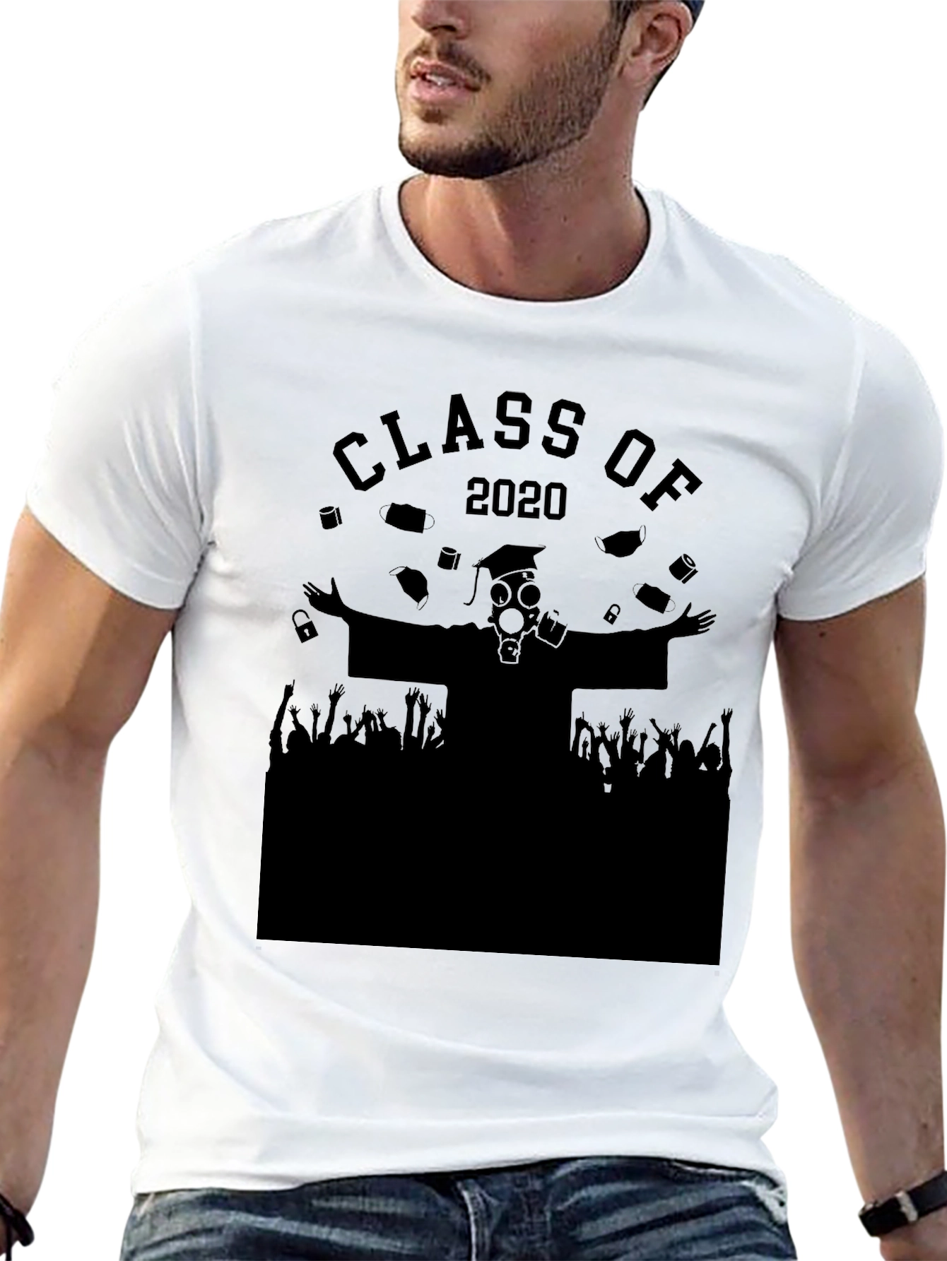 Black Class of 2020 Pandemic Graduation T-Shirt view 13
