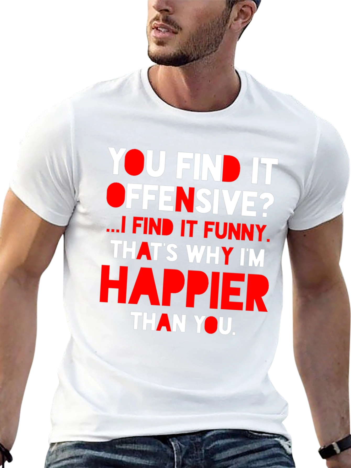Black Offensive Humor T-Shirt: I Find It Funny view 13