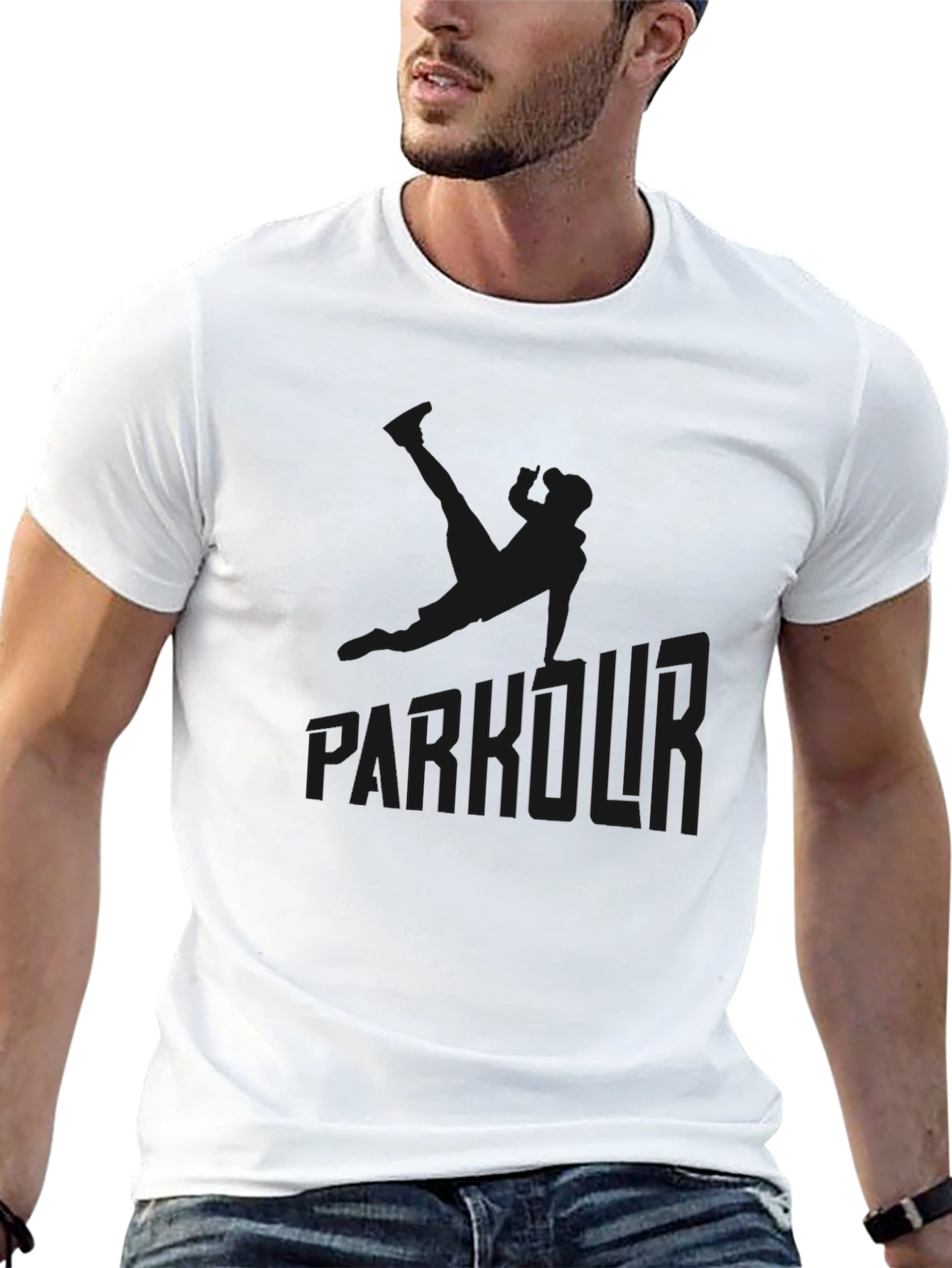 Black Parkour Graphic Black T-Shirt - Urban Style Tee view 13