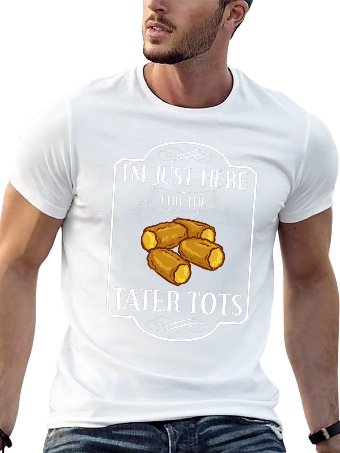 Black Tater Tots Graphic Tee - Funny Foodie Shirt view 13