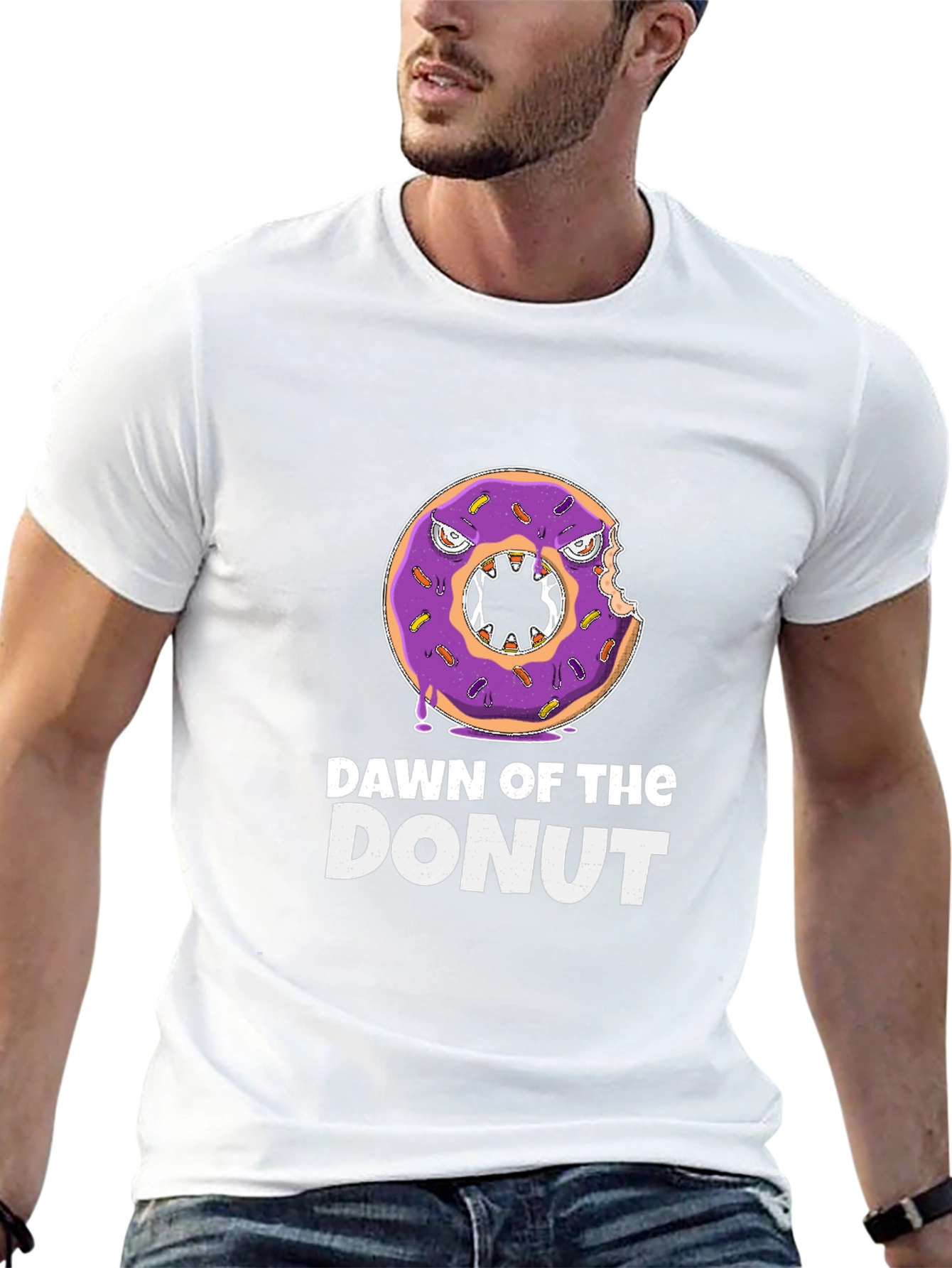 Black Dawn of the Donut T-Shirt - Black Graphic Tee view 13