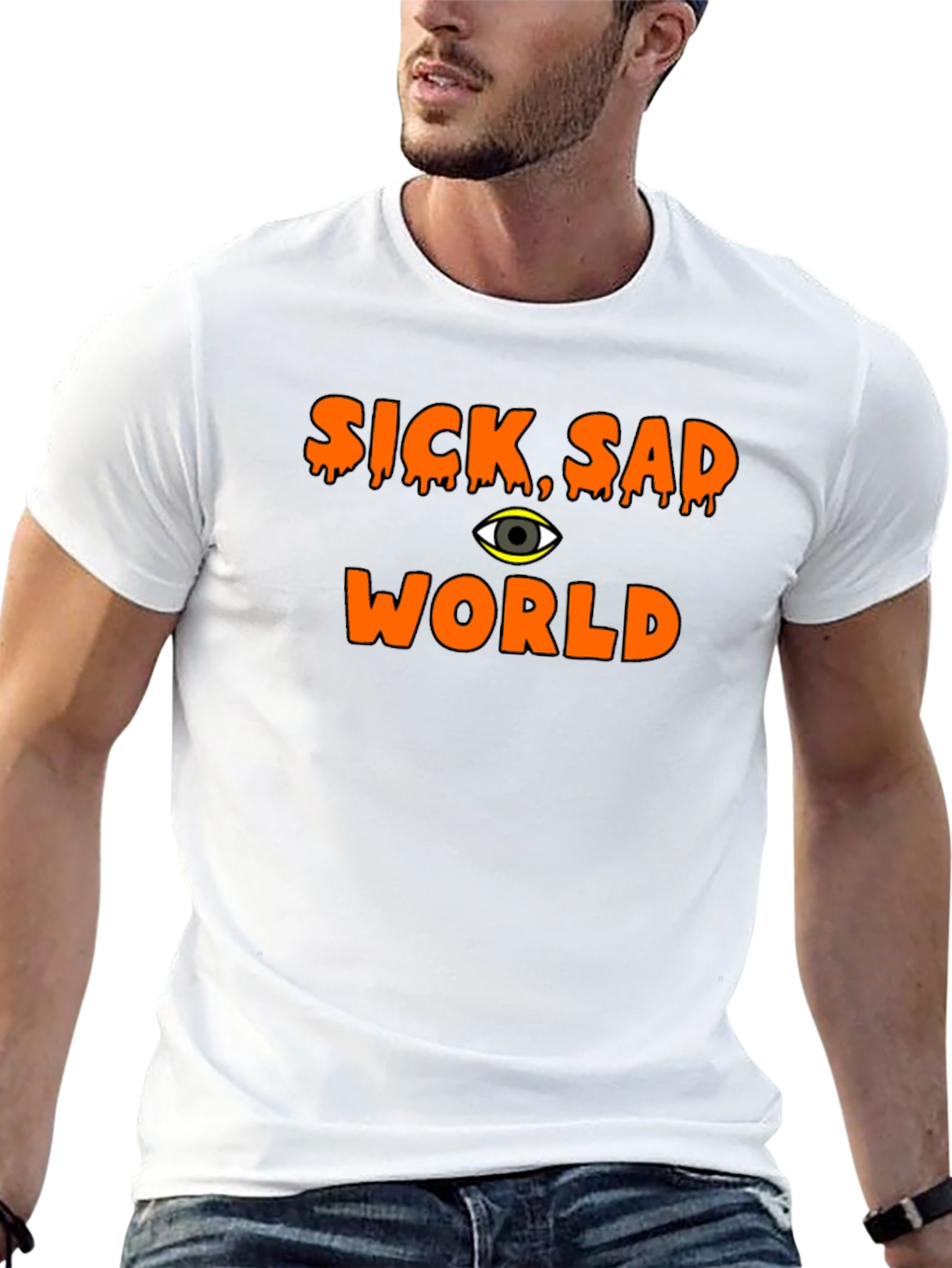 Black Sick Sad World Graphic T-Shirt - Black view 13
