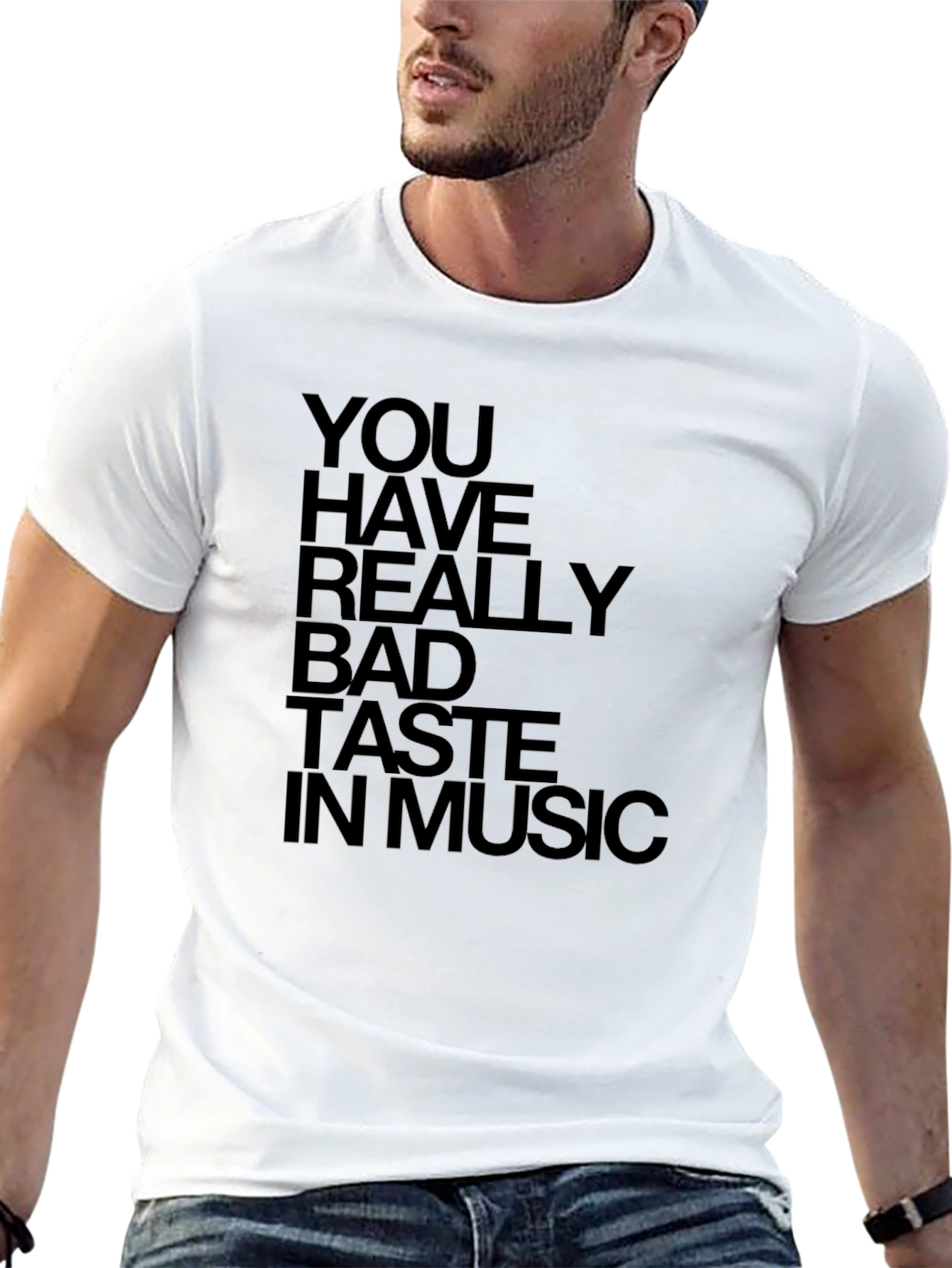 Black Funny You Have Bad Taste in Music Graphic T-Shirt view 13