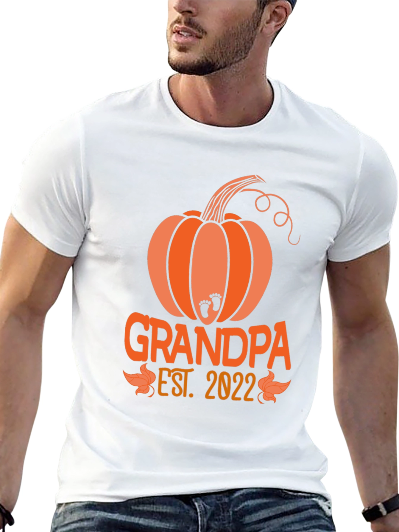 Black Grandpa Est. 2022 Pumpkin T-Shirt view 13