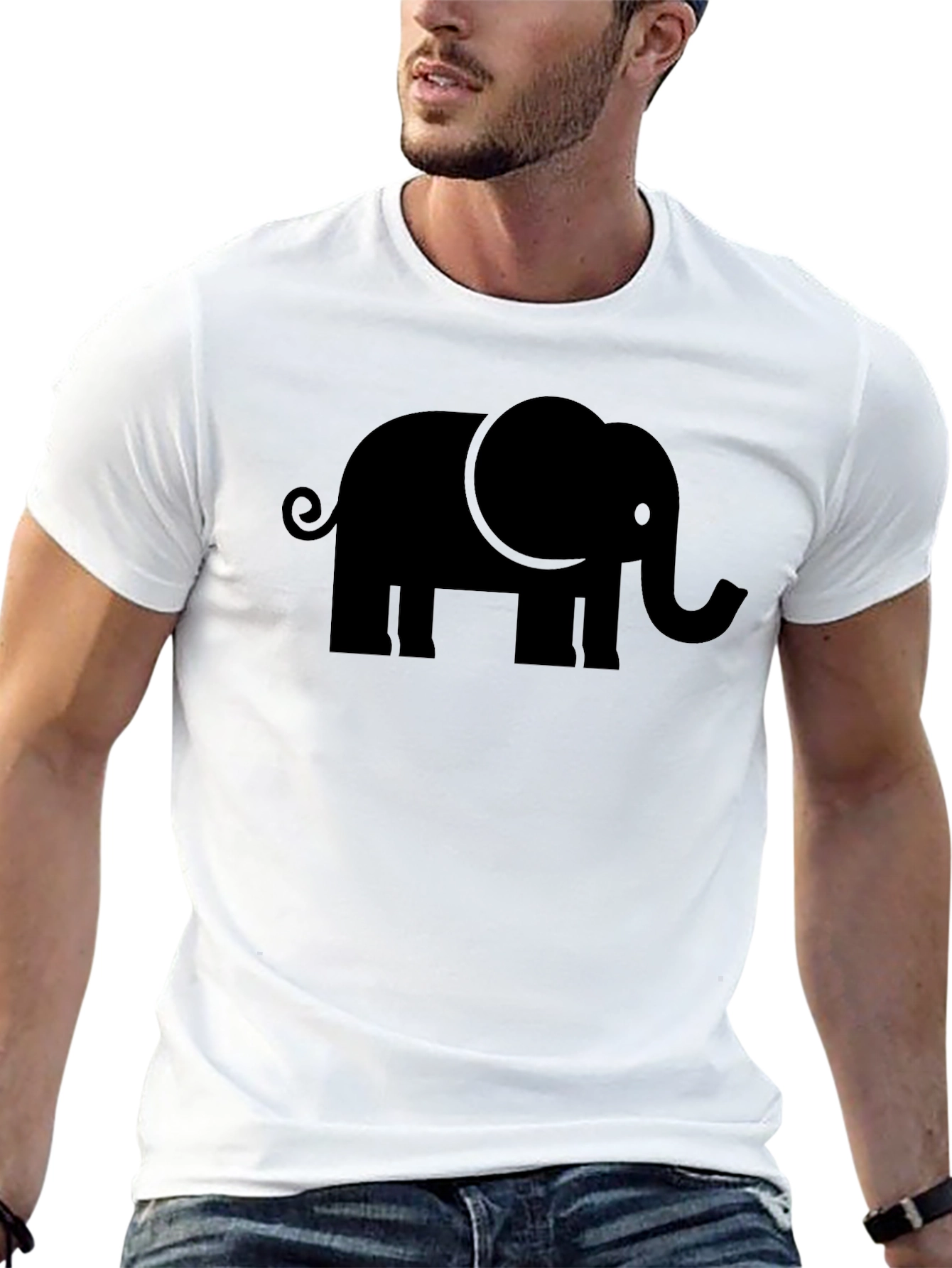 Black Black Elephant Graphic Tee - Mens Casual Shirt view 13