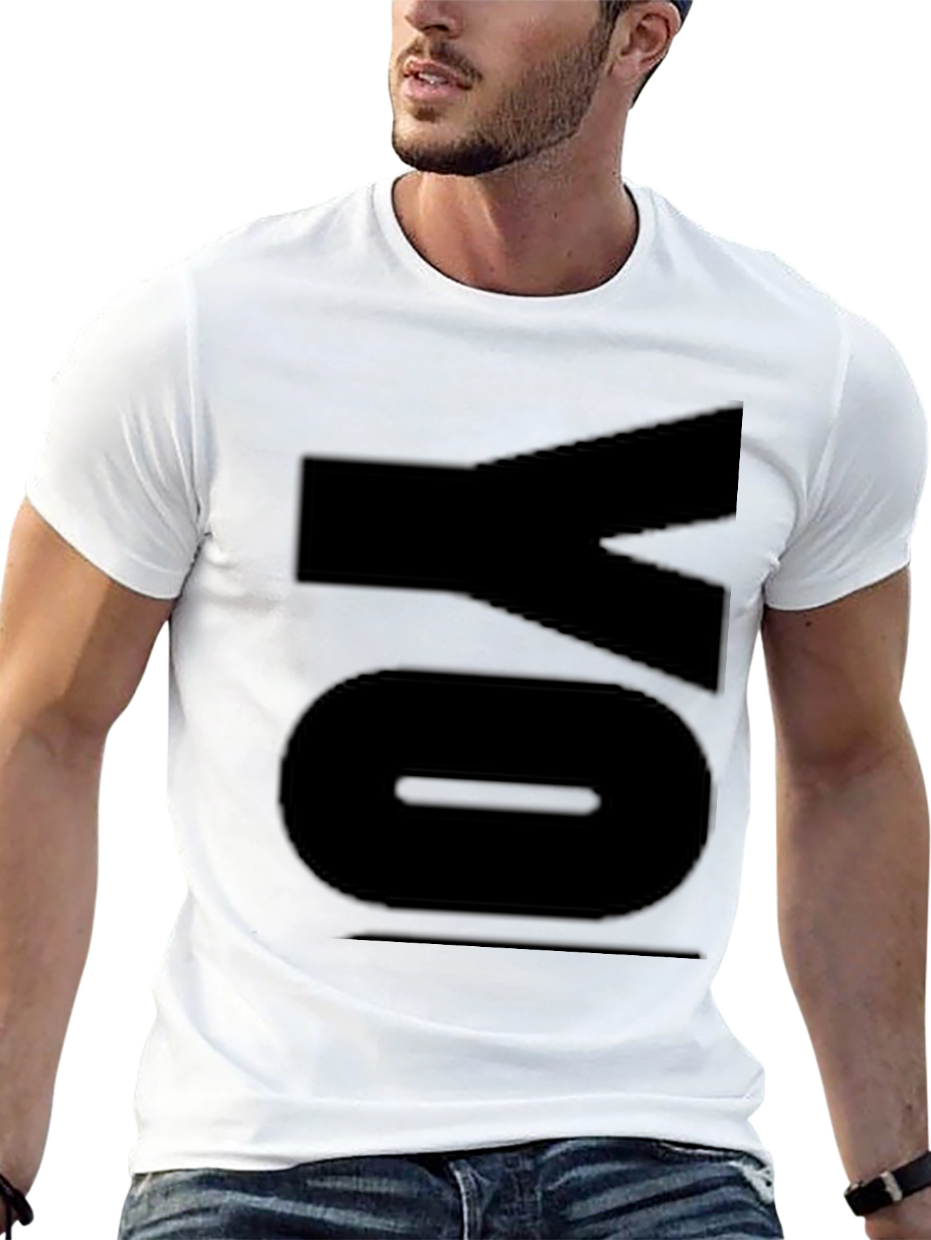 Black Bold 'YO' Graphic Tee - Black Casual Style view 13