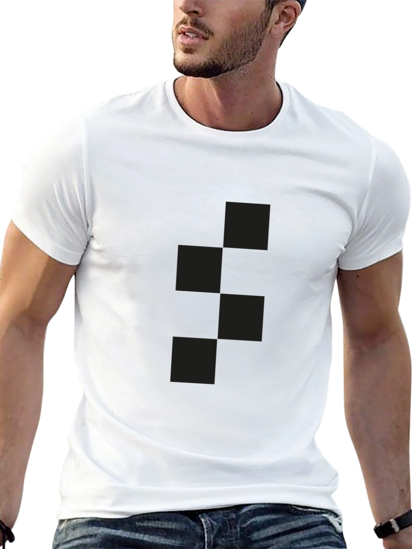 Black Men's Solid Black Crew Neck T-Shirt view 13