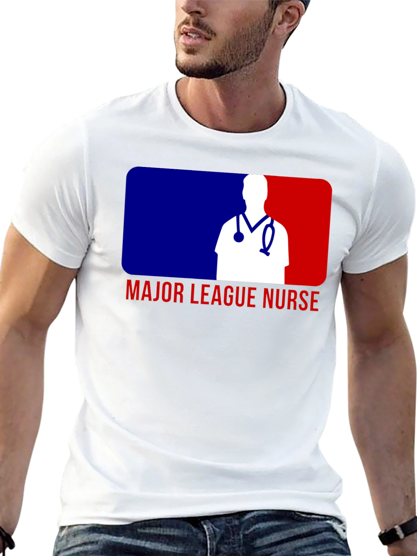 Black Major League Nurse T-Shirt - Baseball Inspired Design view 13