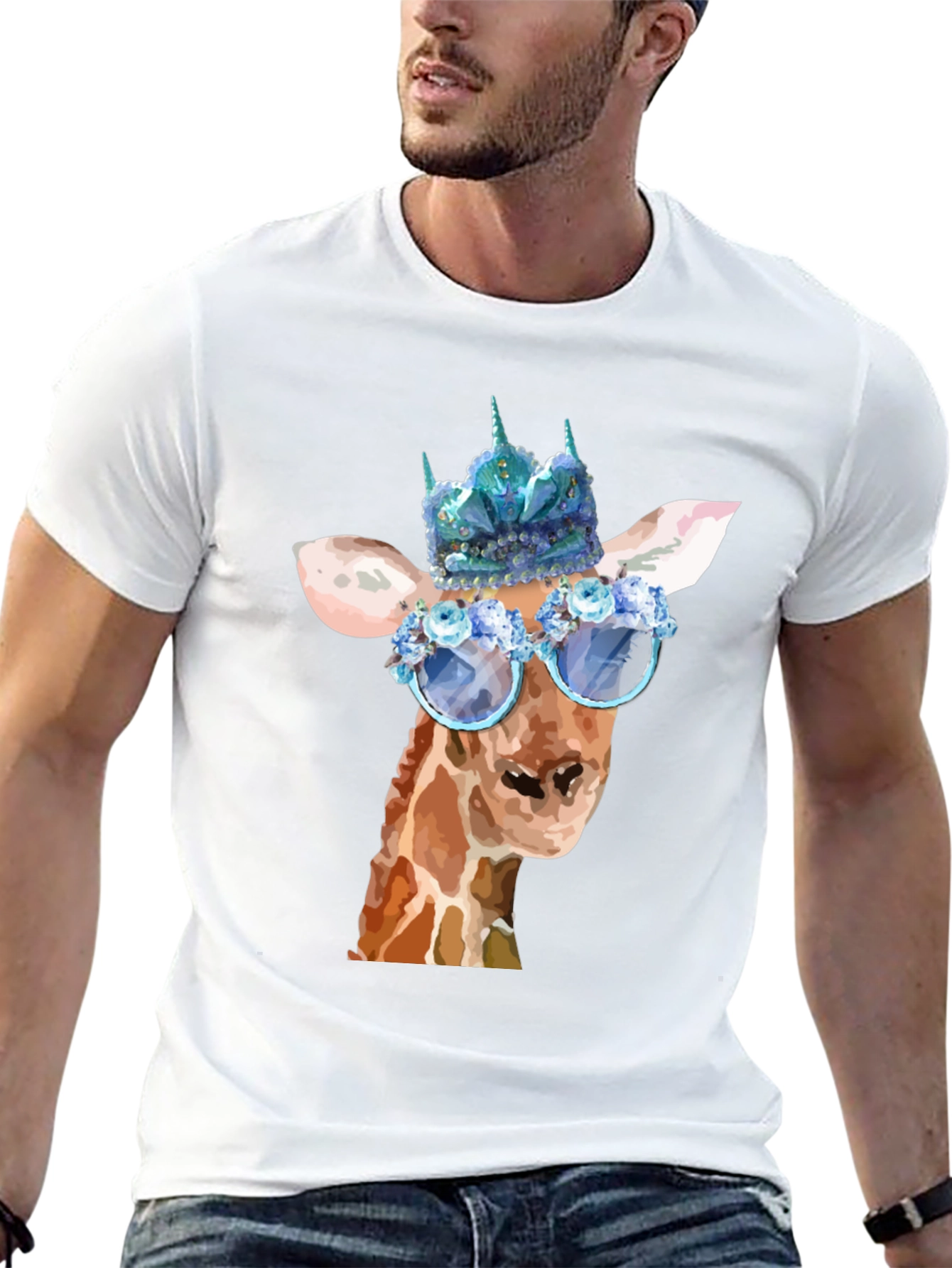 Black Giraffe Queen T-Shirt - Unique Animal Graphic Tee view 13
