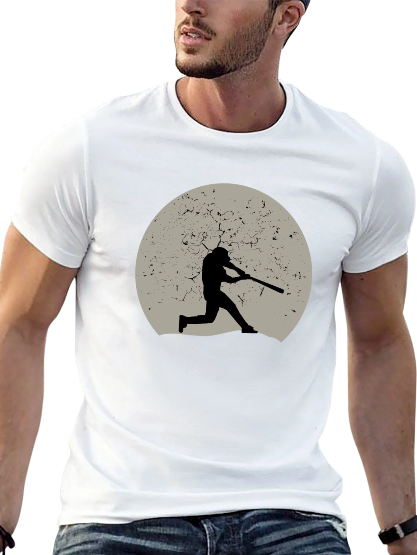 Black Baseball Silhouette Graphic Tee - Black view 13
