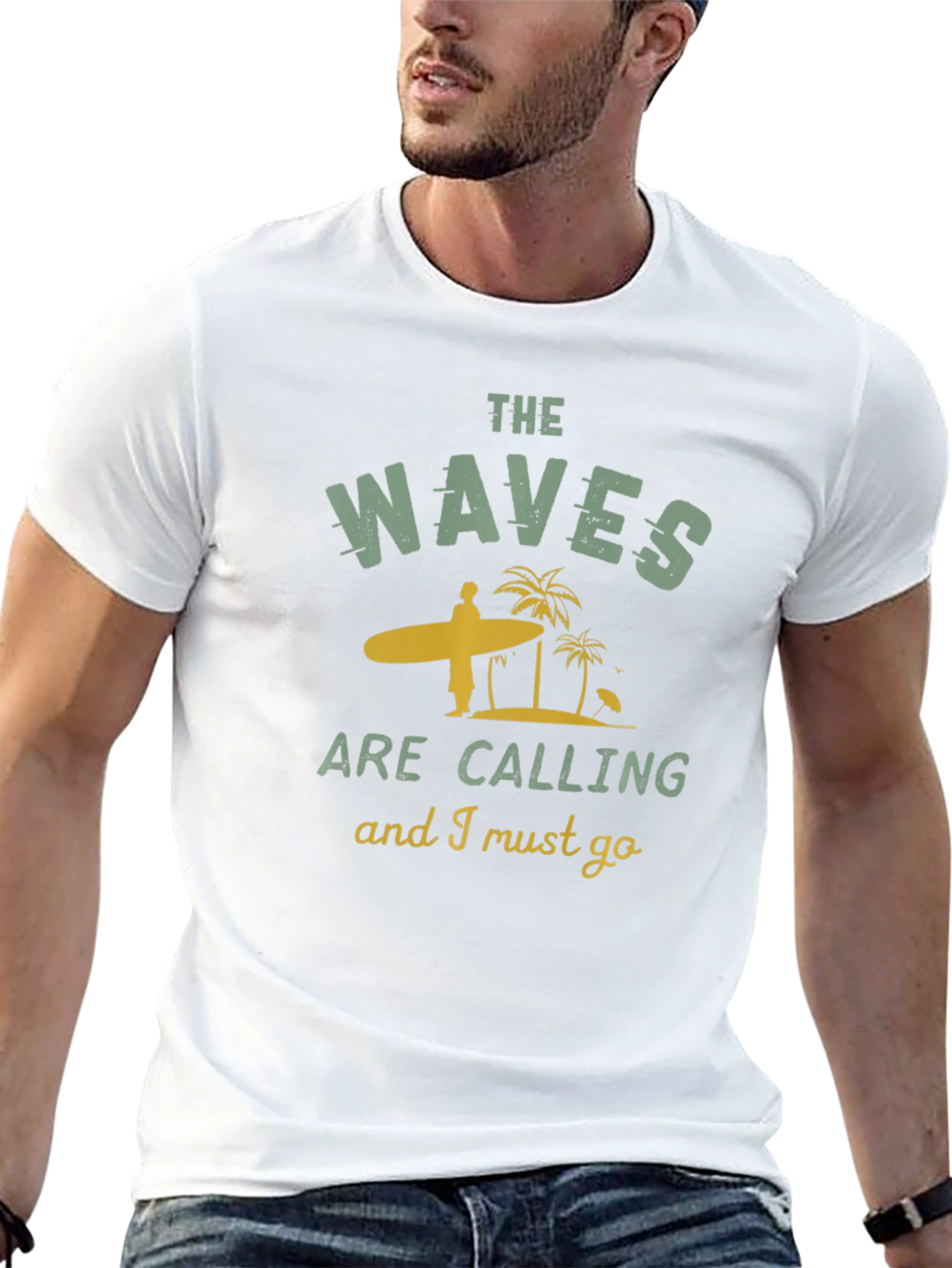 Black The Waves Are Calling T-Shirt view 13