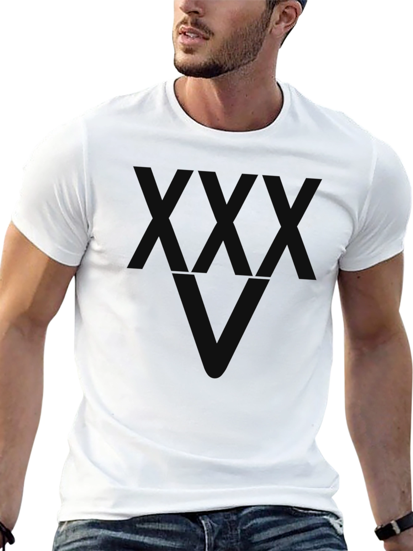 Black Men's Graphic Black T-Shirt - Geometric Design view 13