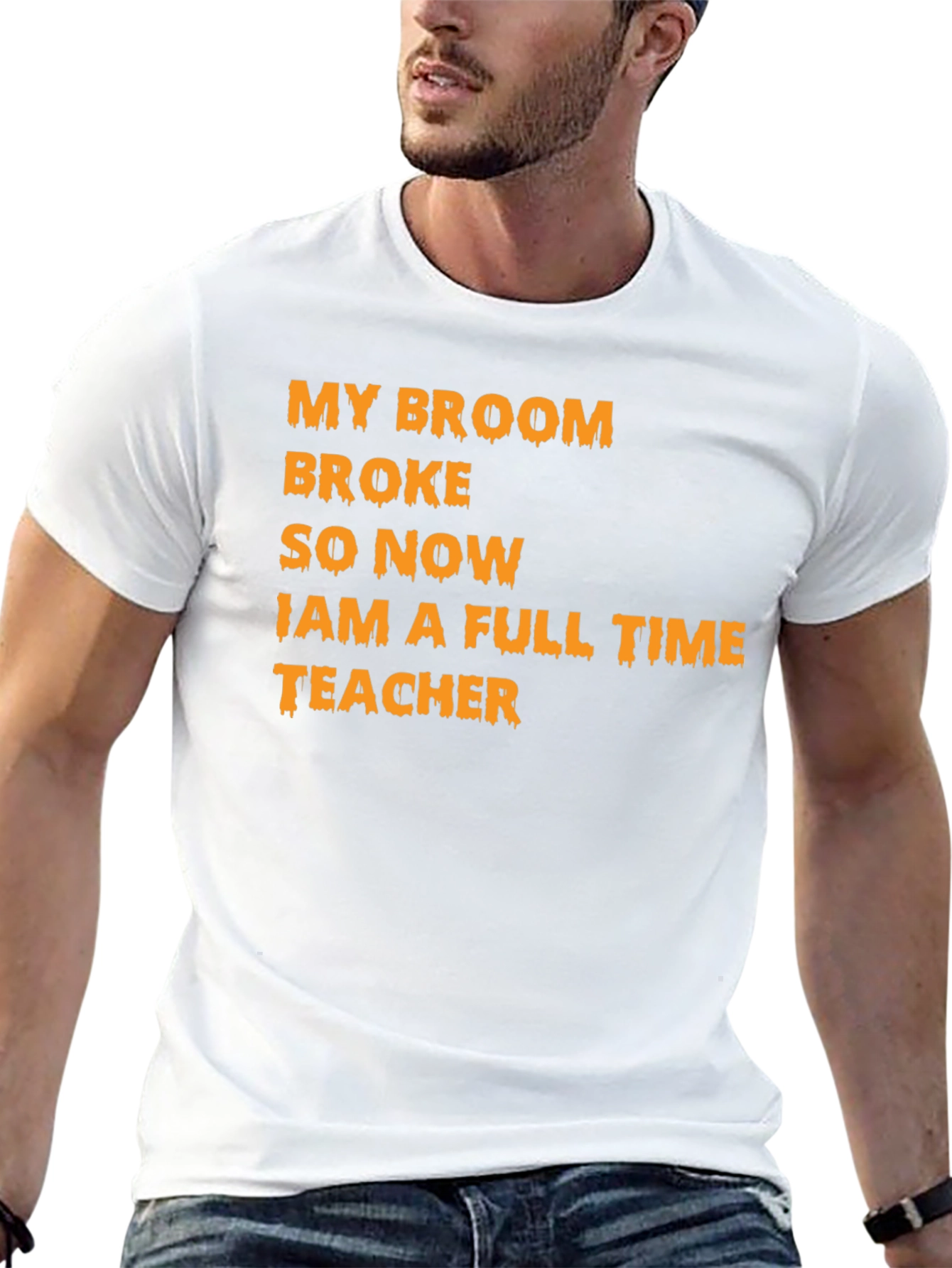 Black My Broom Broke Teacher T-Shirt view 13