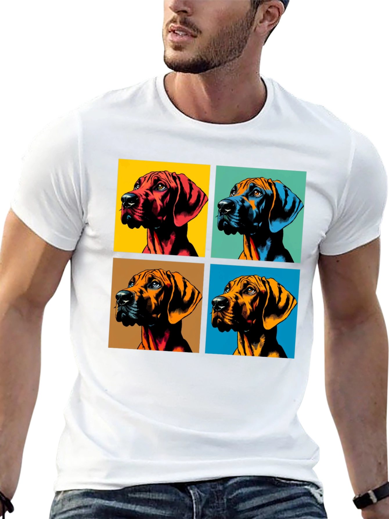 Black Pop Art Dog Portrait Graphic Tee view 13