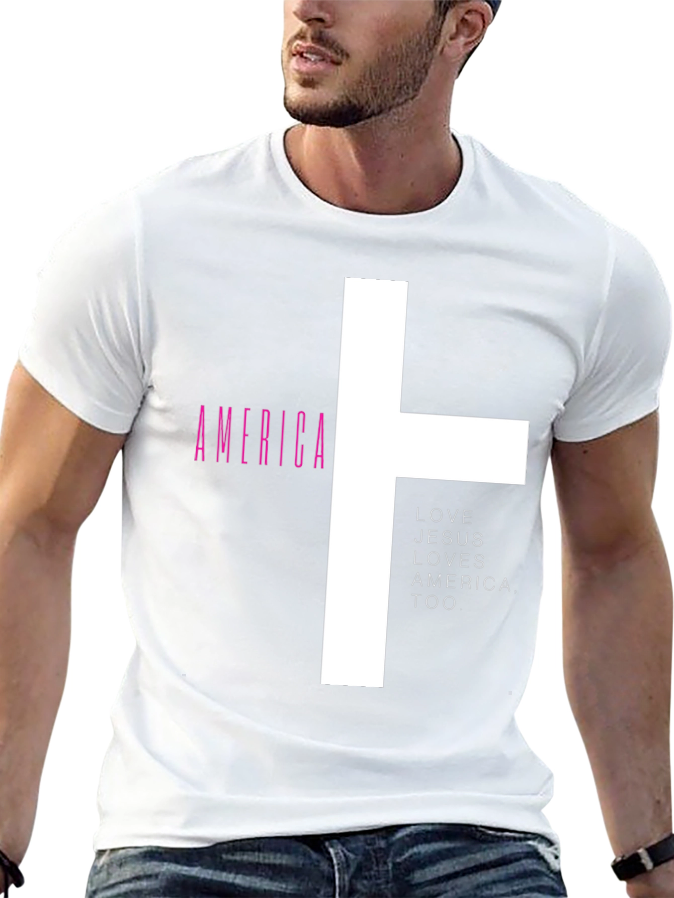 Love Jesus Loves America Graphic Tee - 13