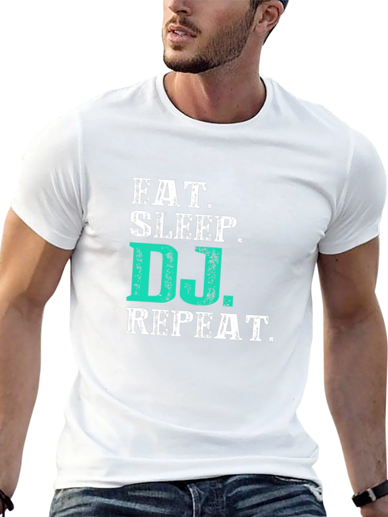 Black Eat Sleep DJ Repeat Graphic Tee - Black T-Shirt view 13