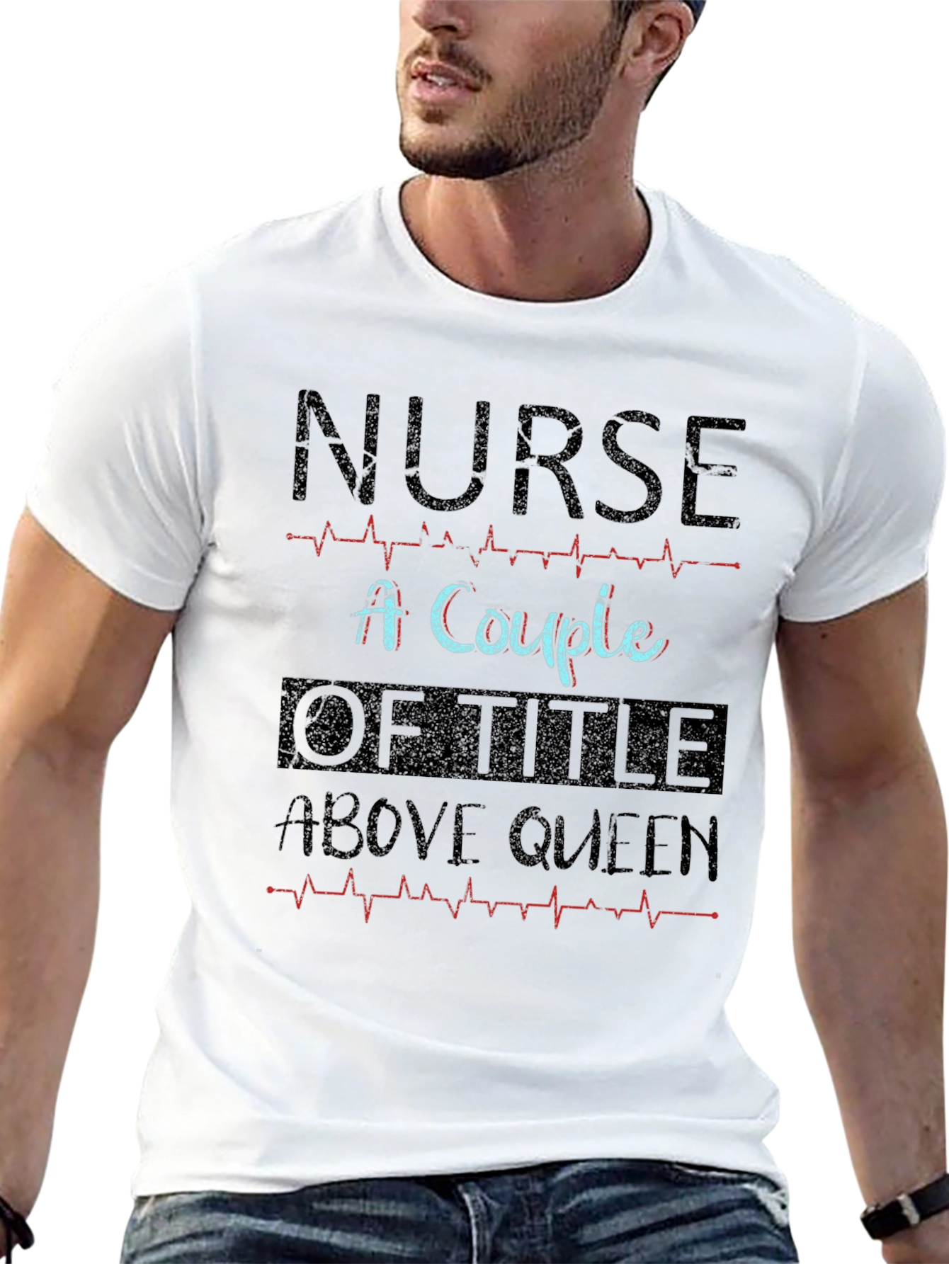 Black Nurse Above Queen Black T-Shirt view 13