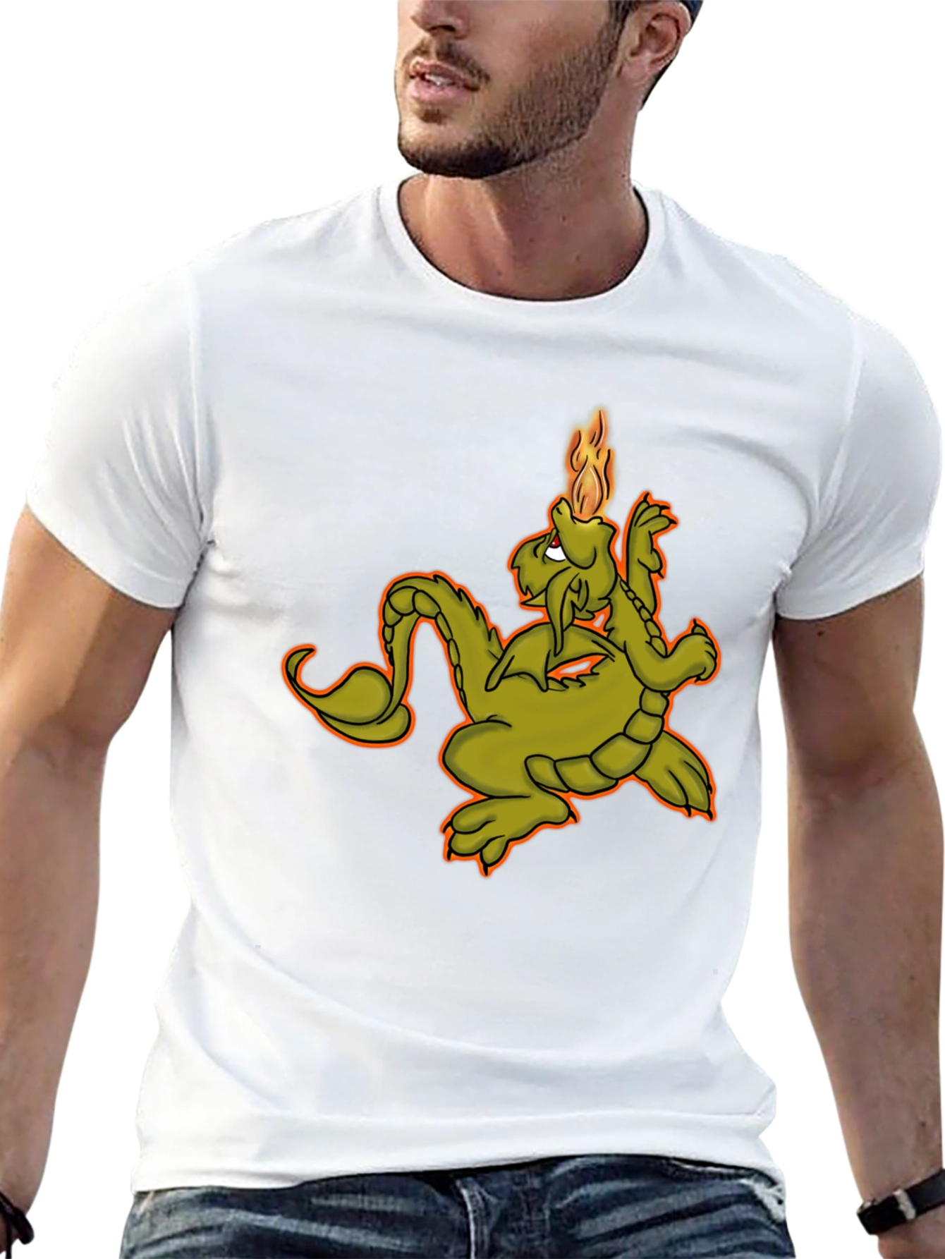 Black Dragon Fire T-Shirt - Black Graphic Tee view 13