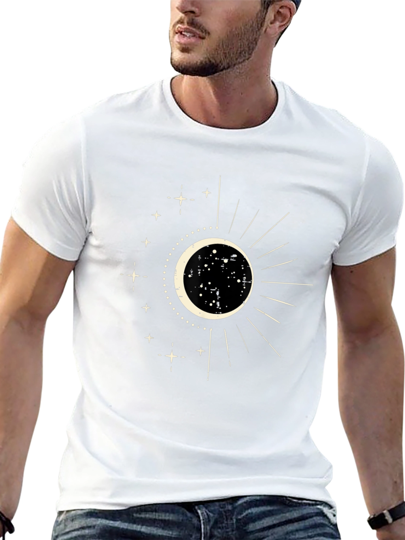 Black Celestial Sun & Moon Graphic Tee - Black view 13
