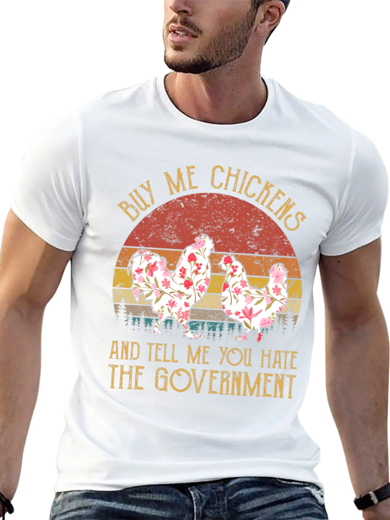 Black Buy Me Chickens Funny Graphic Tee view 13