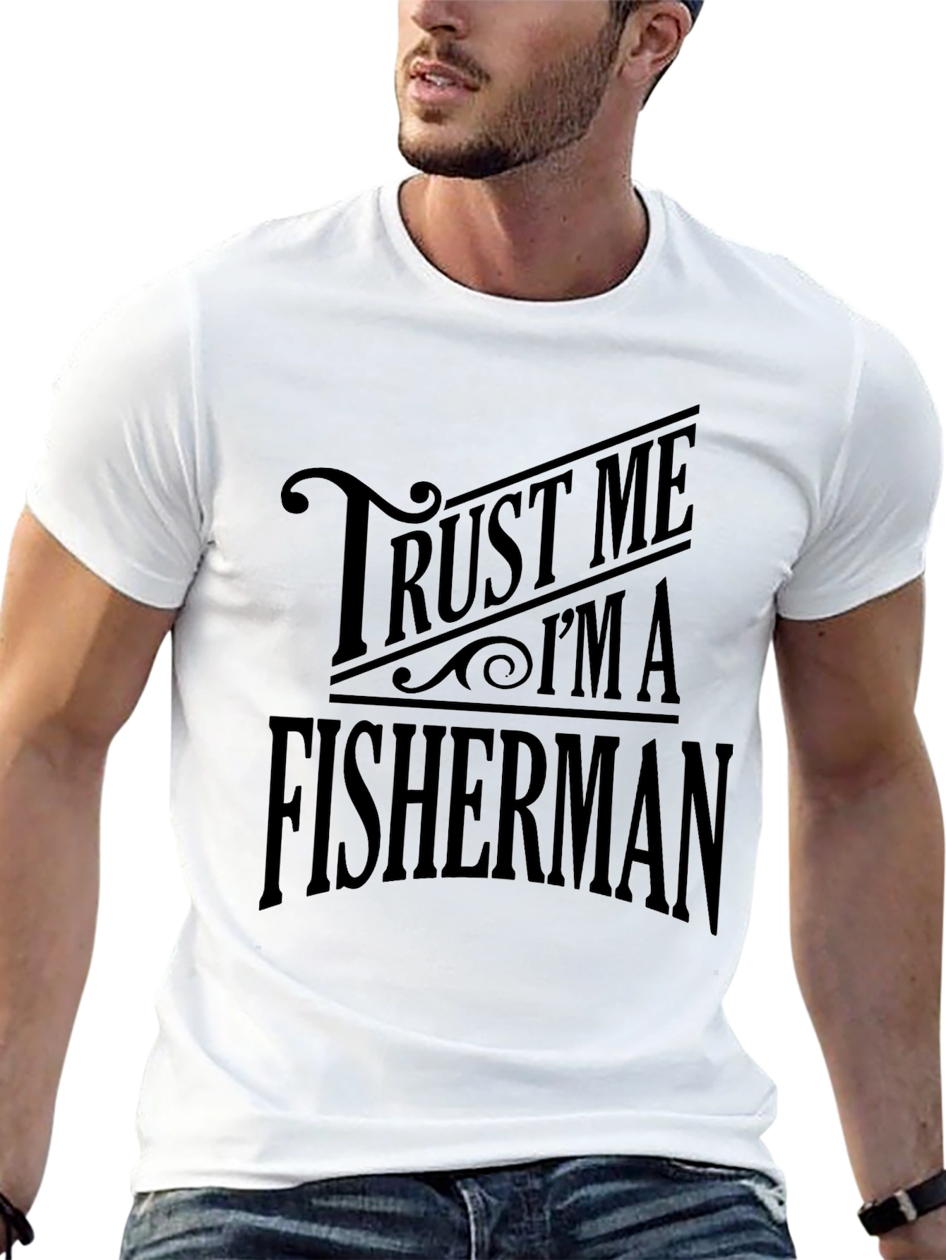 Black Trust Me I'm A Fisherman Black T-Shirt view 13