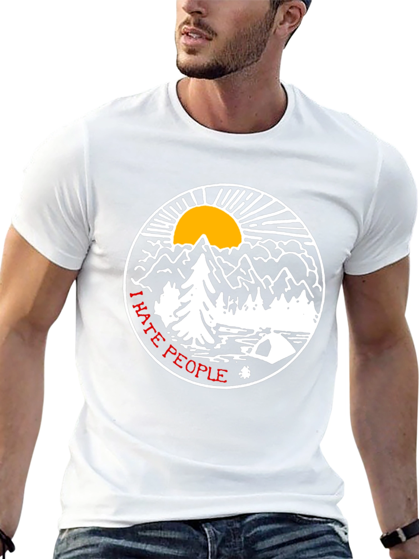 Black I Hate People T-Shirt - Outdoors Graphic Tee view 13