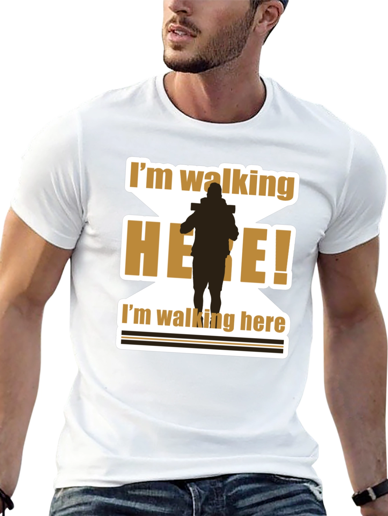Black I'm Walking Here T-Shirt Funny Movie Quote view 13