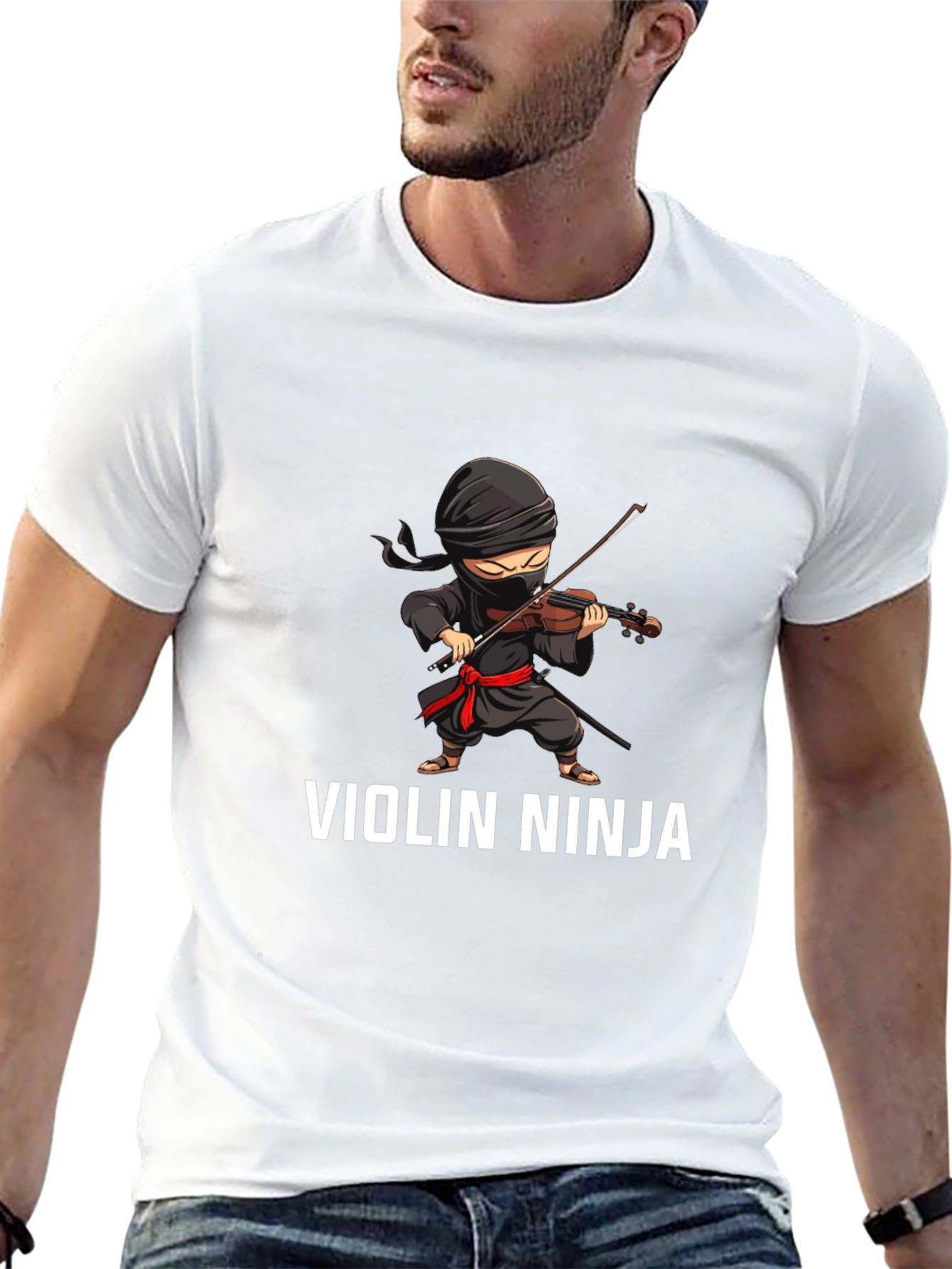 Black Violin Ninja Graphic Tee - Unique Musician T-Shirt view 13