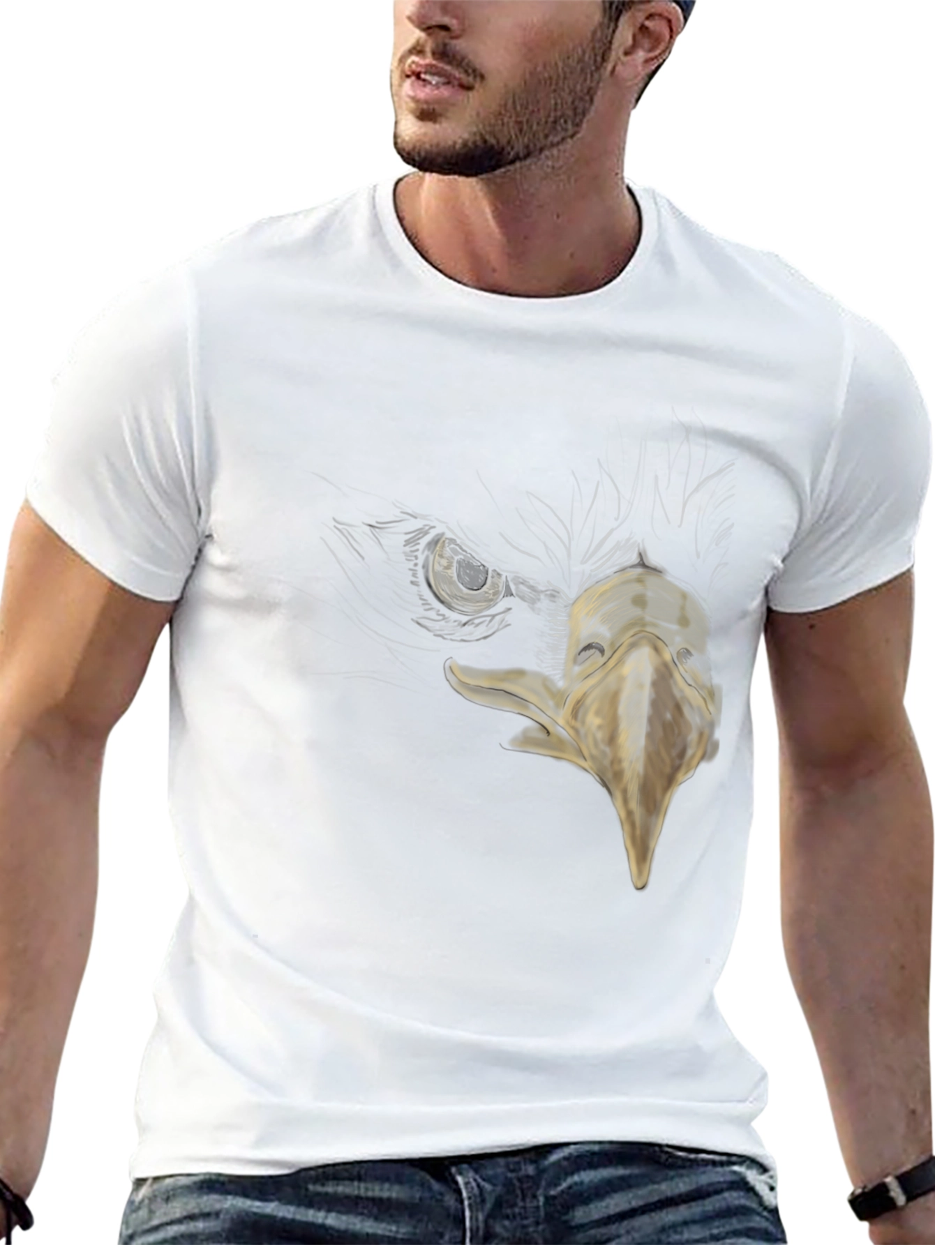 Black Eagle Eye Graphic Print T-Shirt view 13