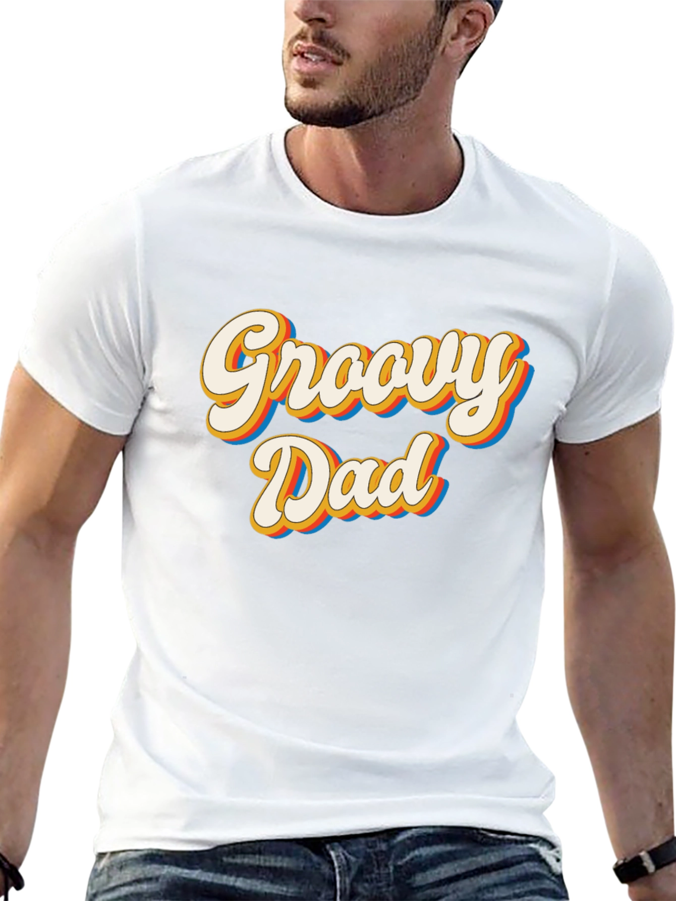Black Groovy Dad Retro Style T-Shirt view 13