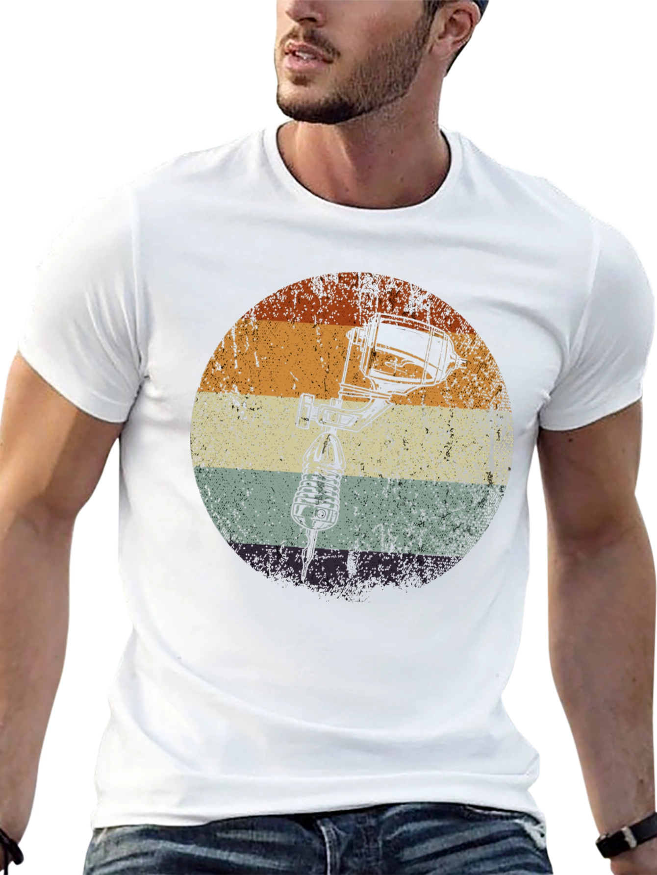 Black Vintage Style Airbrush T-Shirt view 13